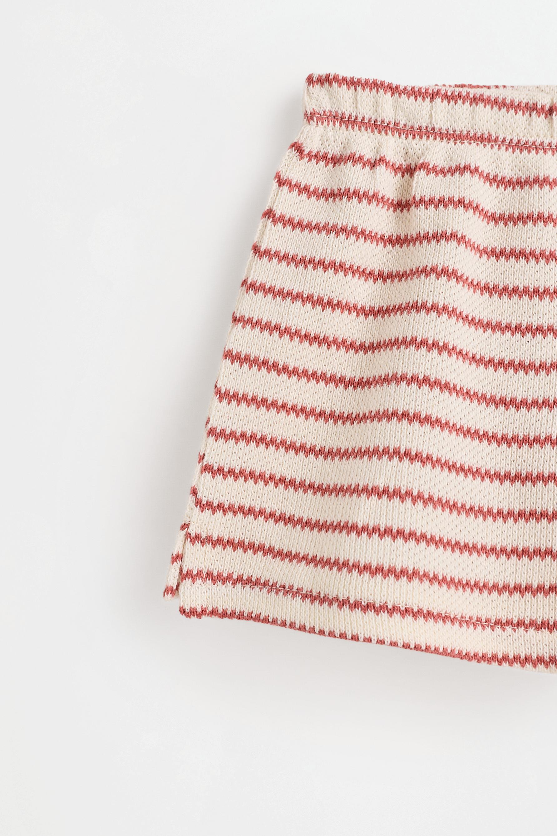 Striped bias cut top and shorts set — RUSSET
