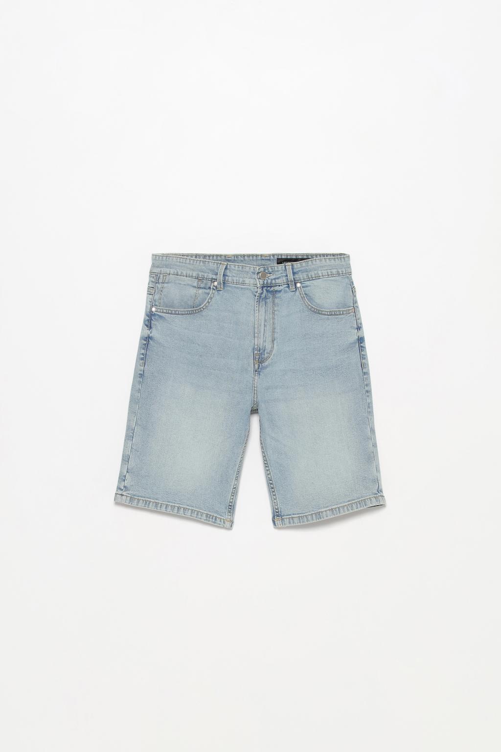 Slim fit denim Bermuda shorts