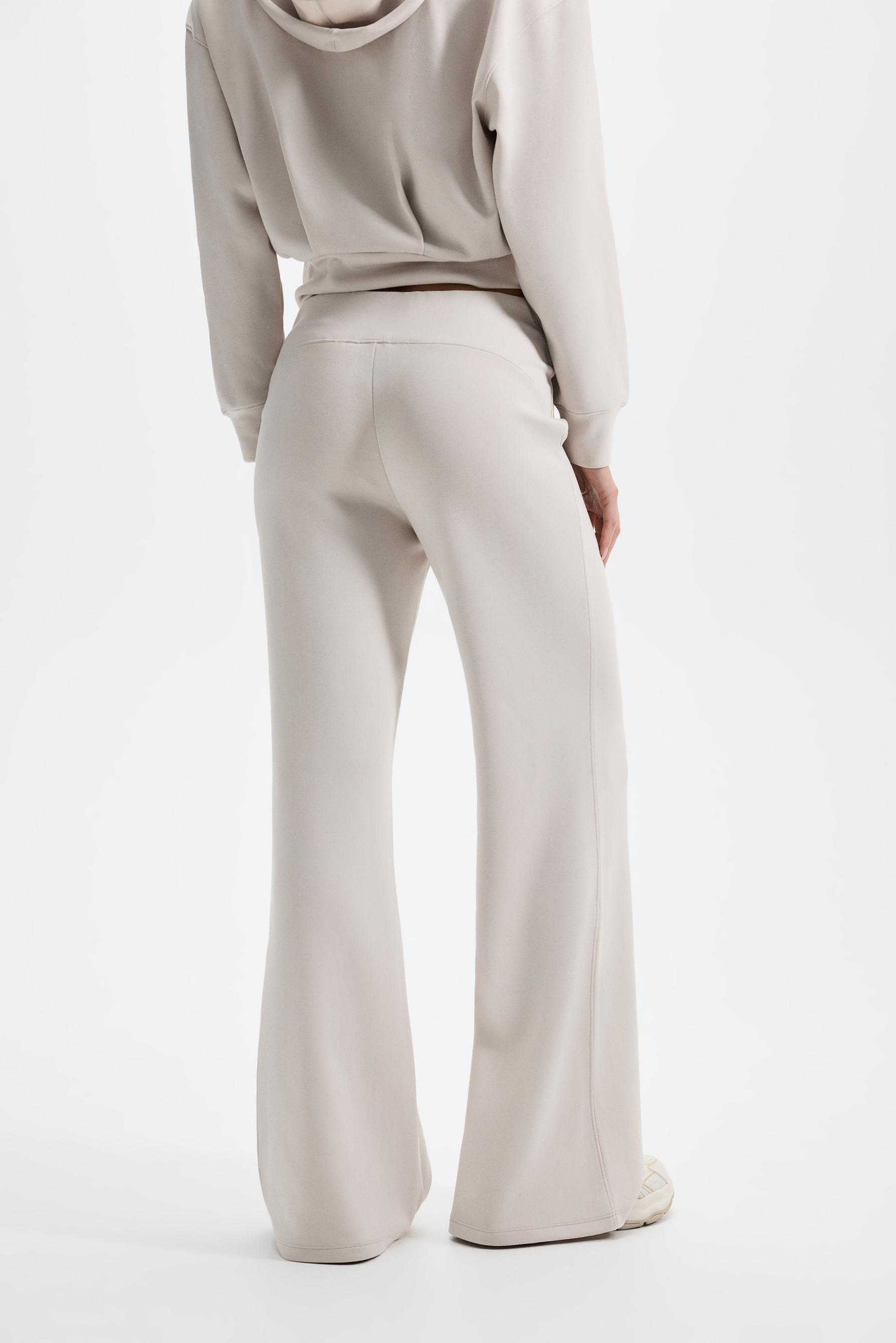 Flowing flared tracksuit trousers — ECRU