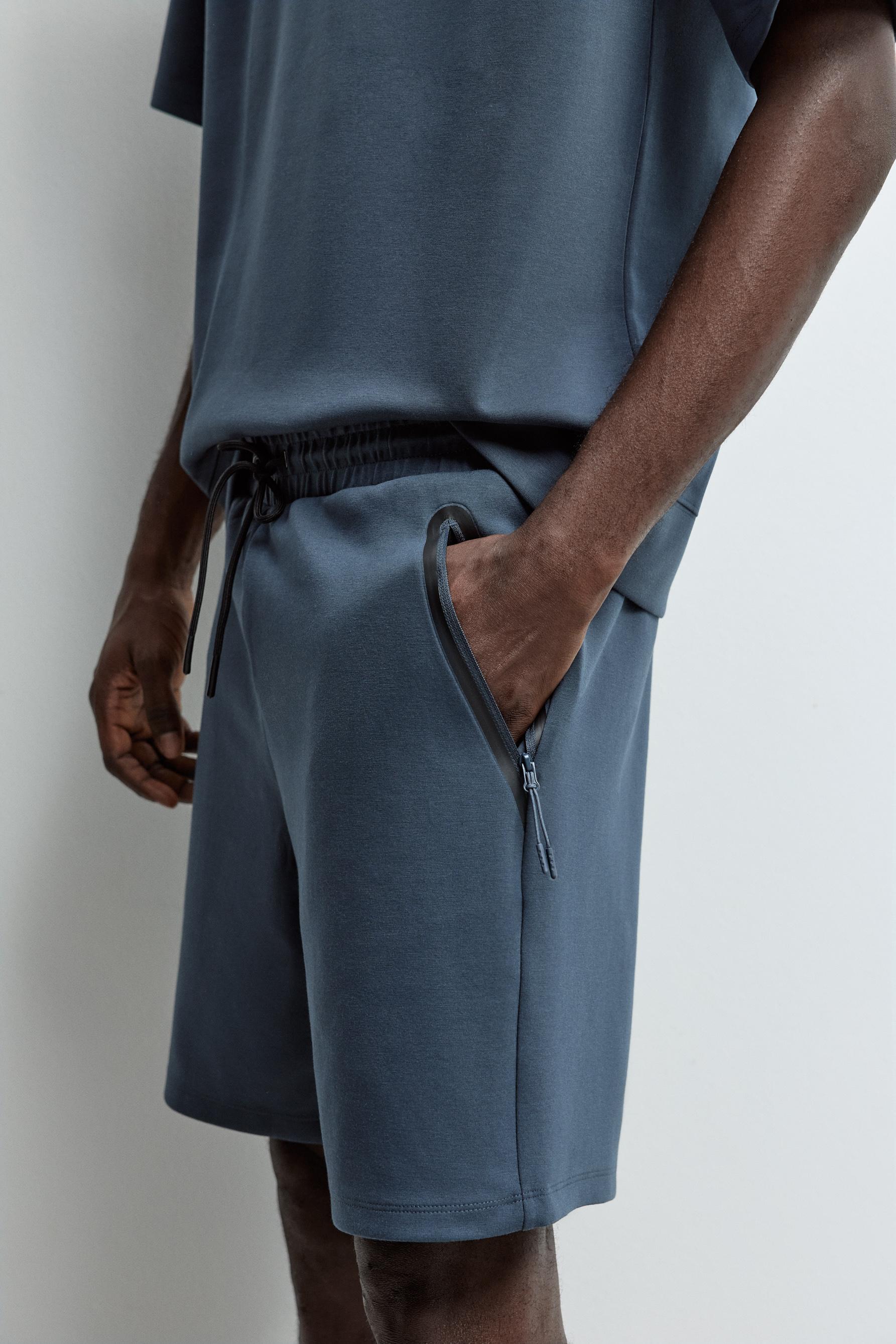Basic interlock Bermuda shorts — DARK BLUE