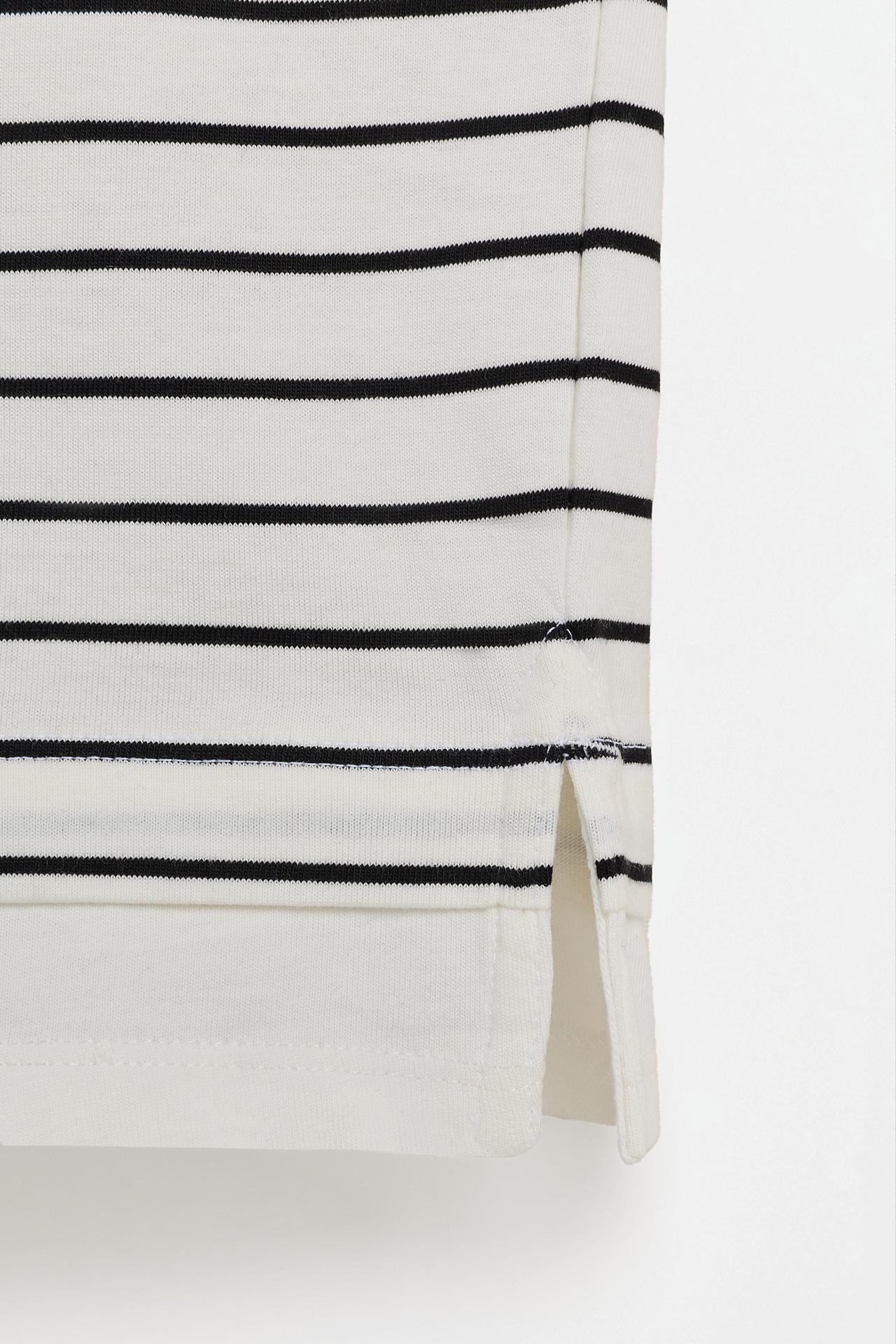 Striped T-shirt with textured text — OFF WHITE