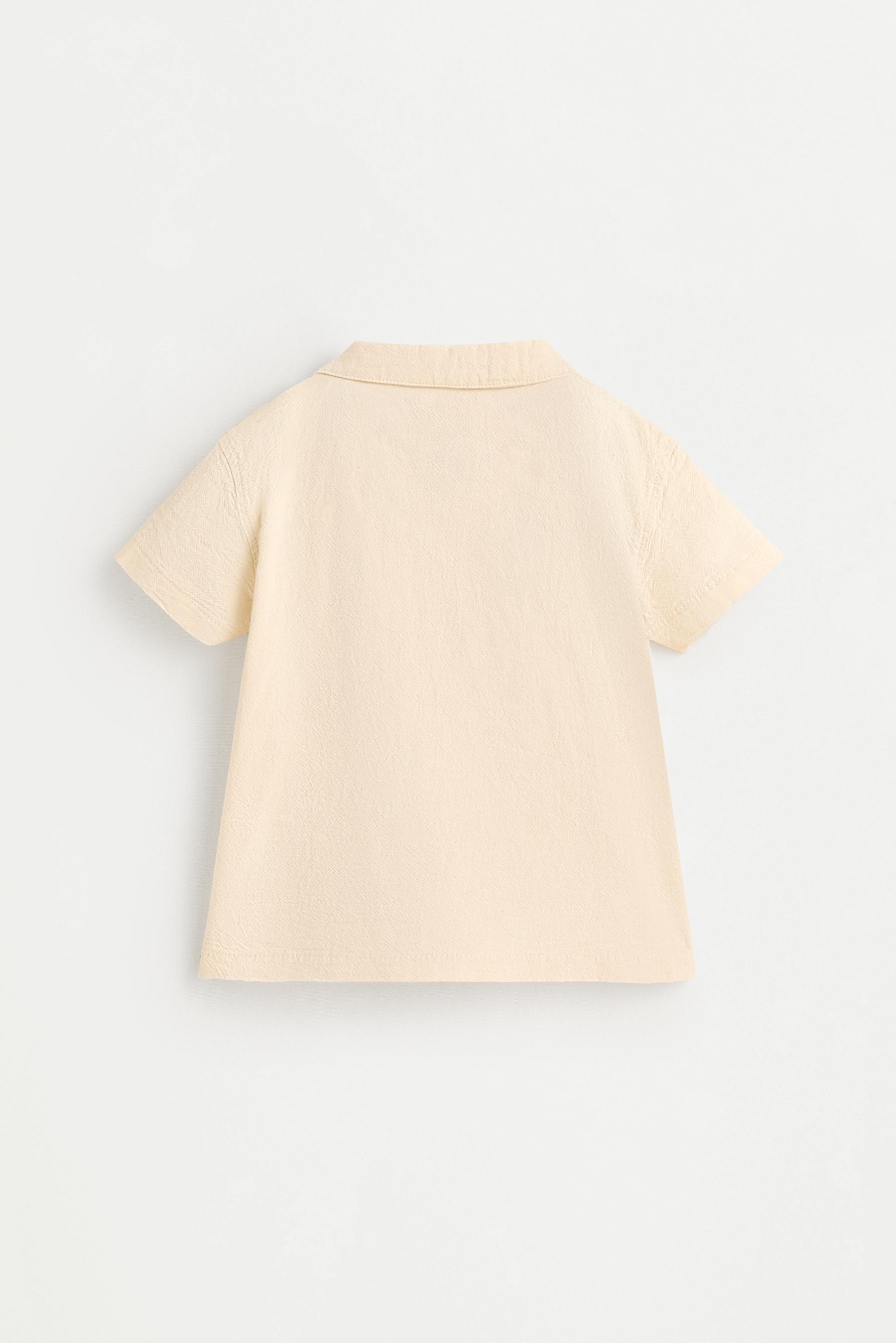 Rustic embroidered shirt — ECRU