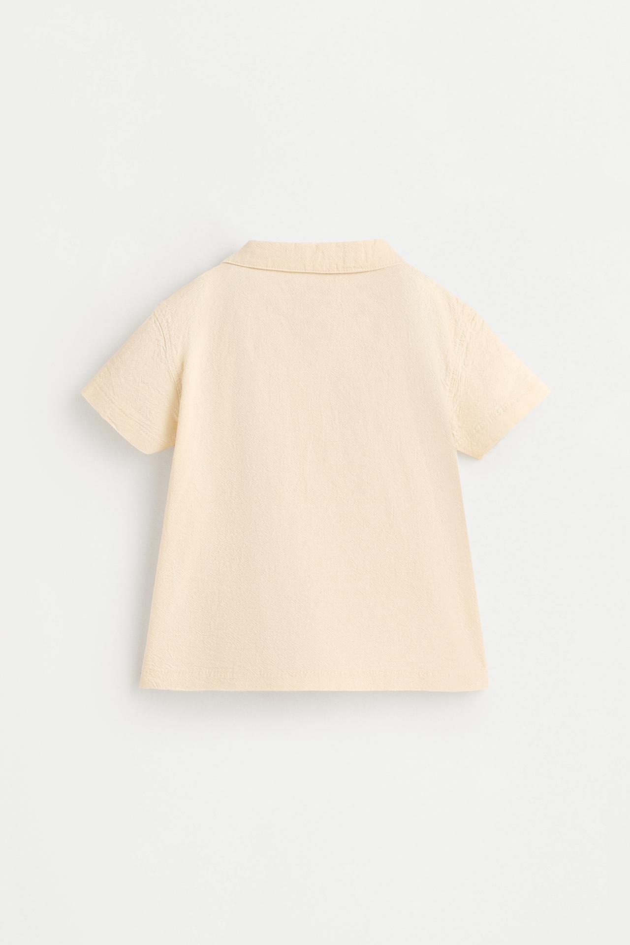 Rustic embroidered shirt — ECRU