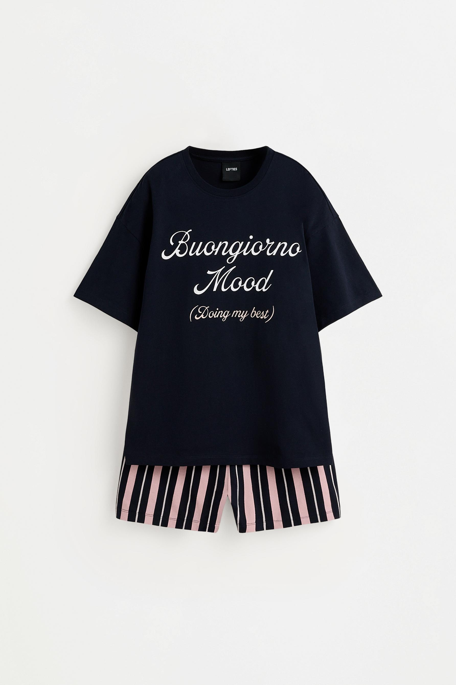 Printed short pyjamas — NAVY