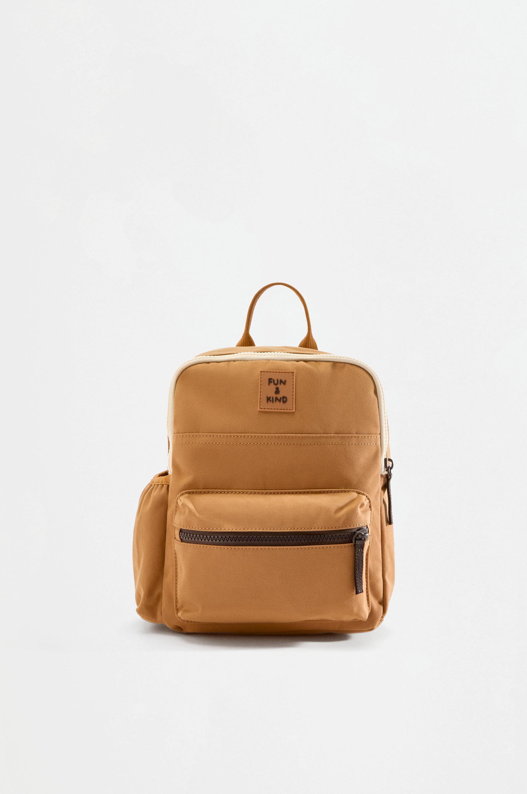 Logo pocket backpack — BROWN