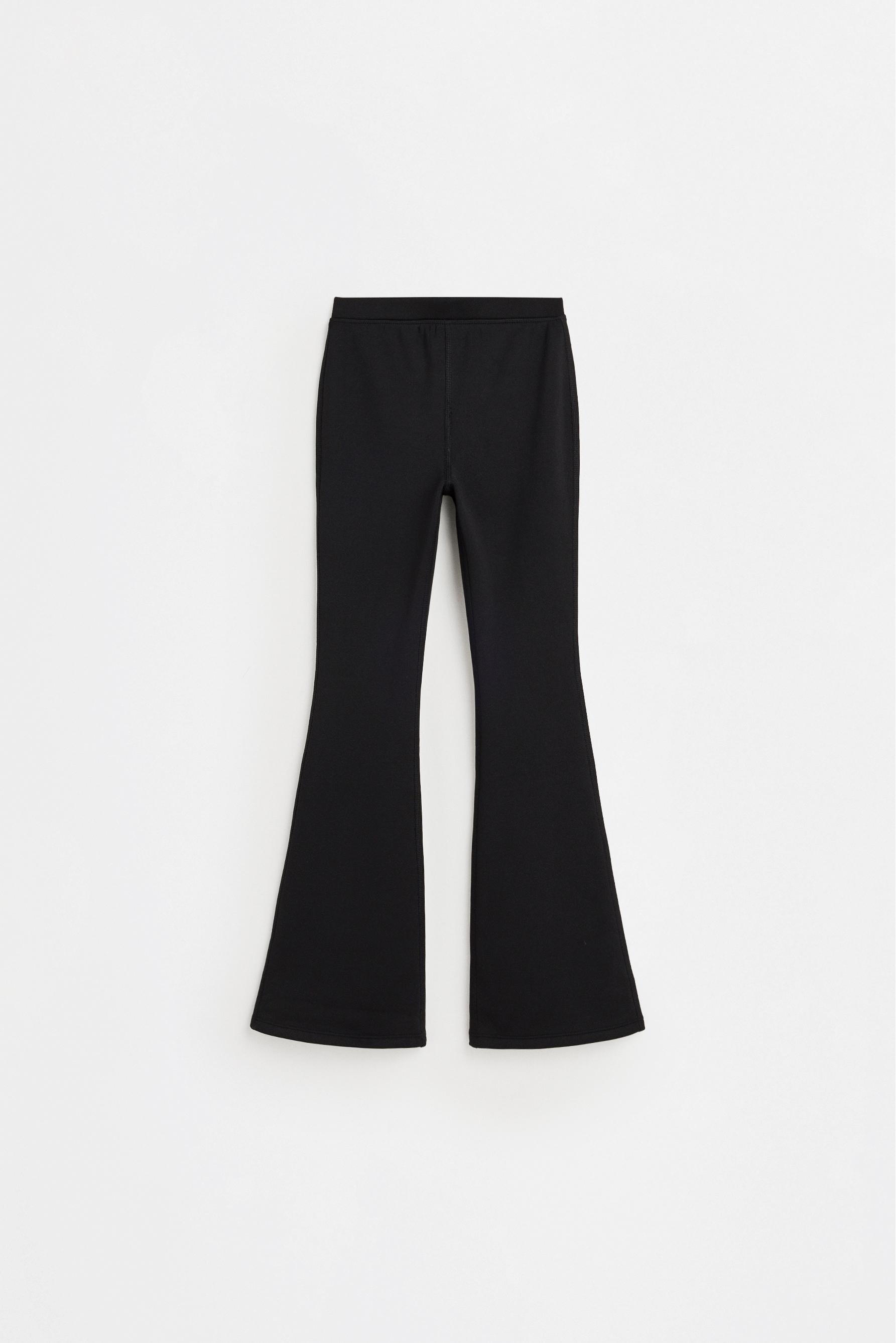 HEAVYWEIGHT Thermal Bell Bottom Leggings — BLACK