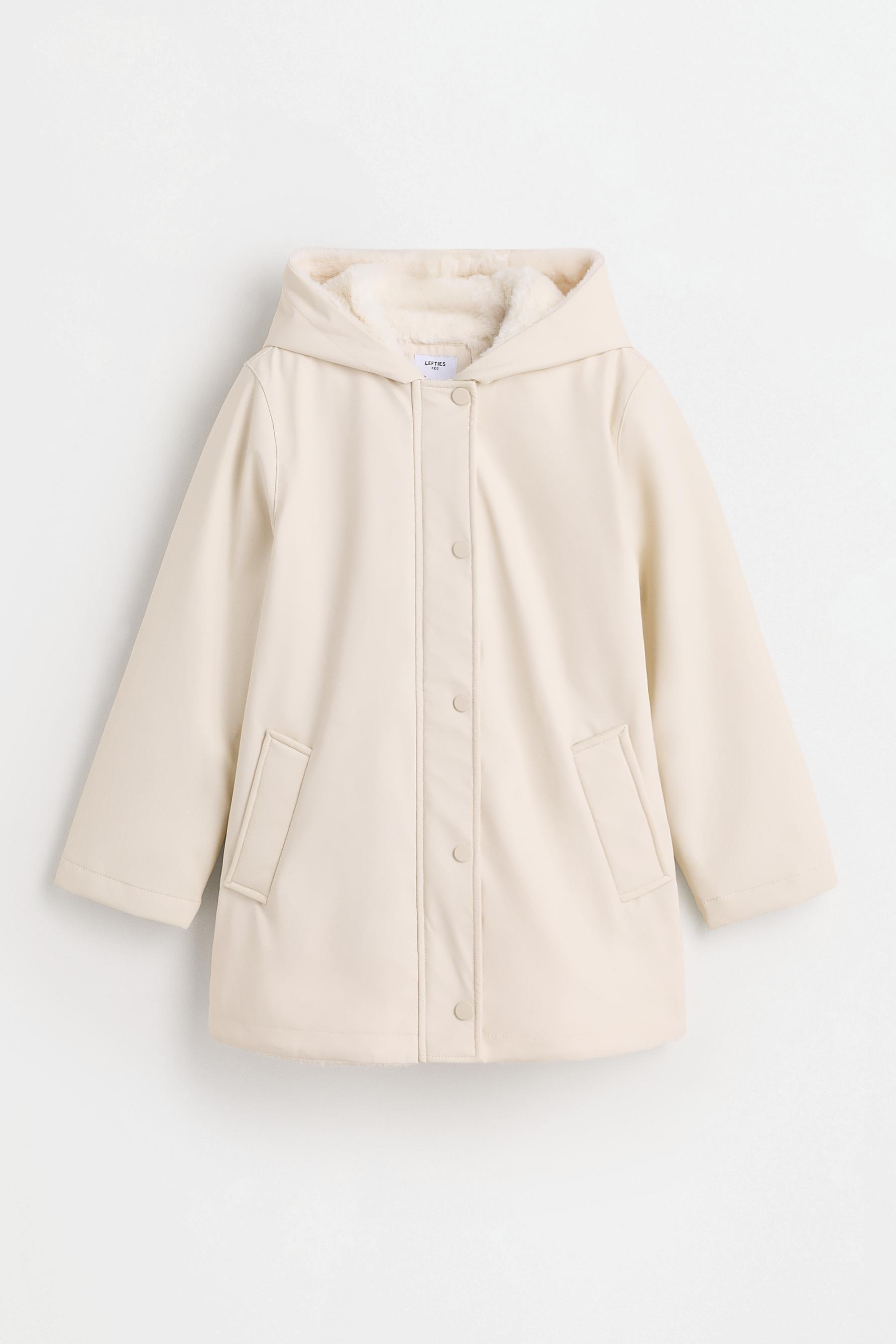Long lightweight rubberized parka — ECRU