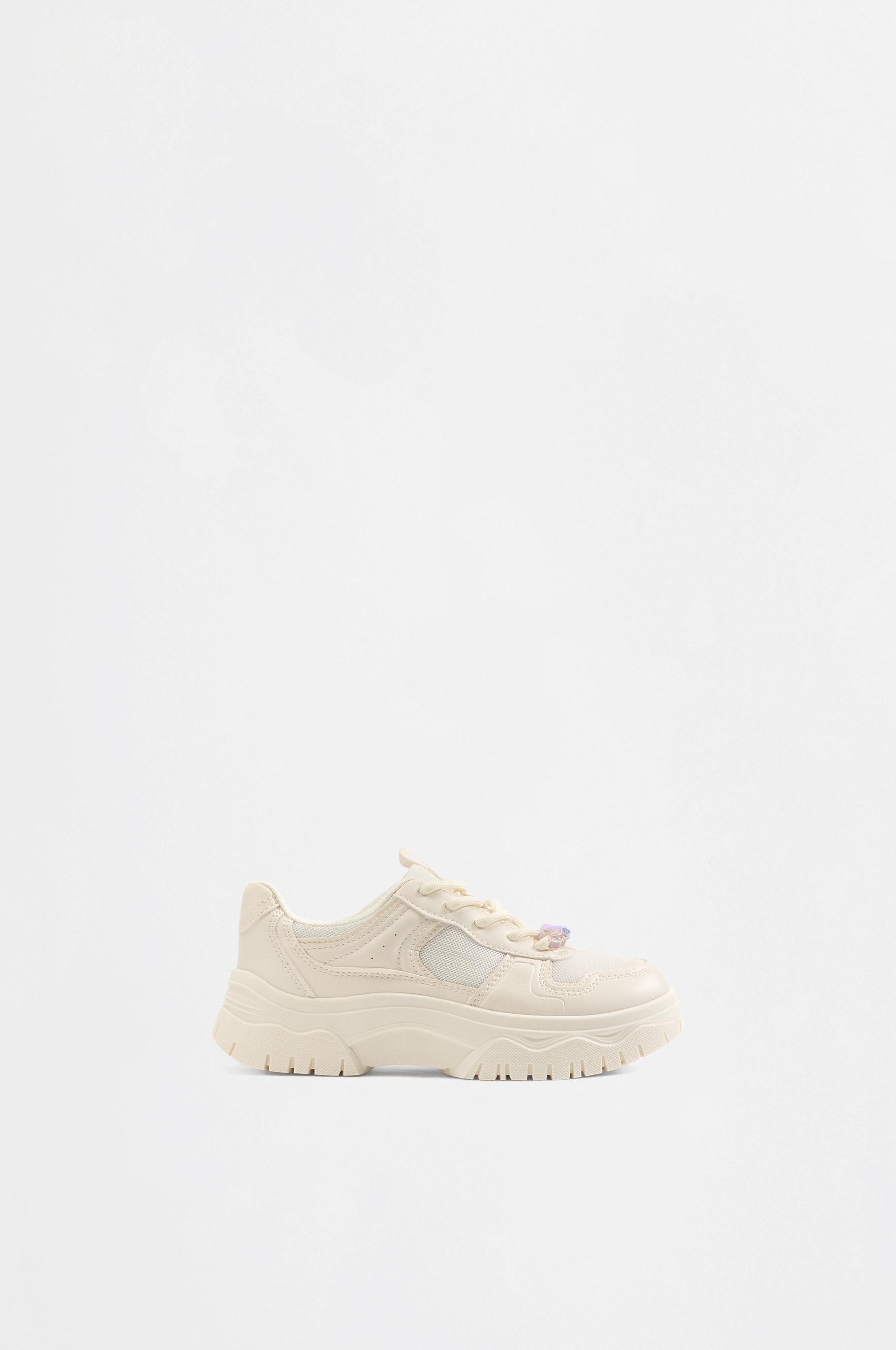 Platform charm sneakers — WHITE