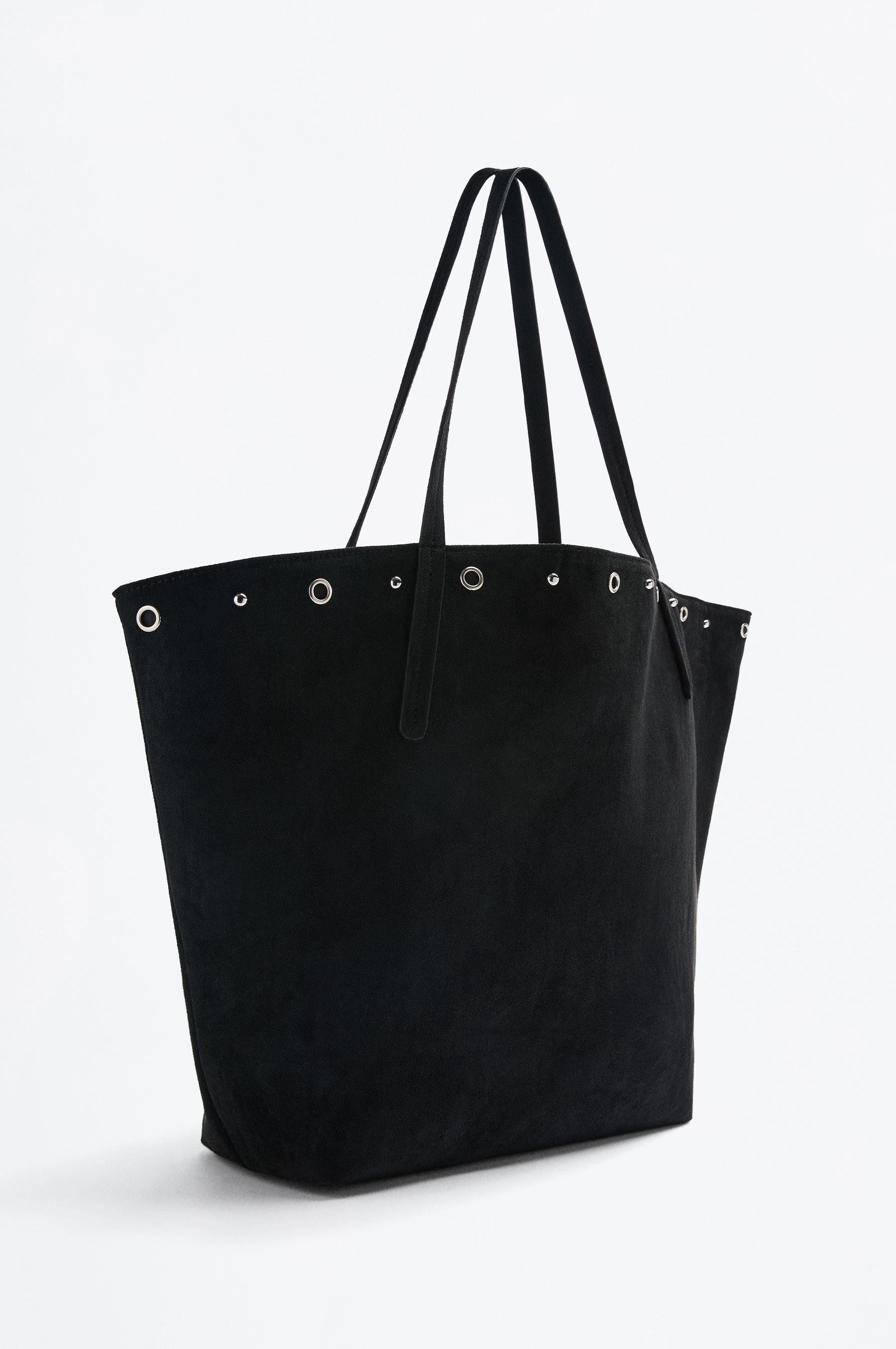 Zımbalı suni süet tote çanta - Cüzdan - ÇANTA - Kadın | Lefties Turkey