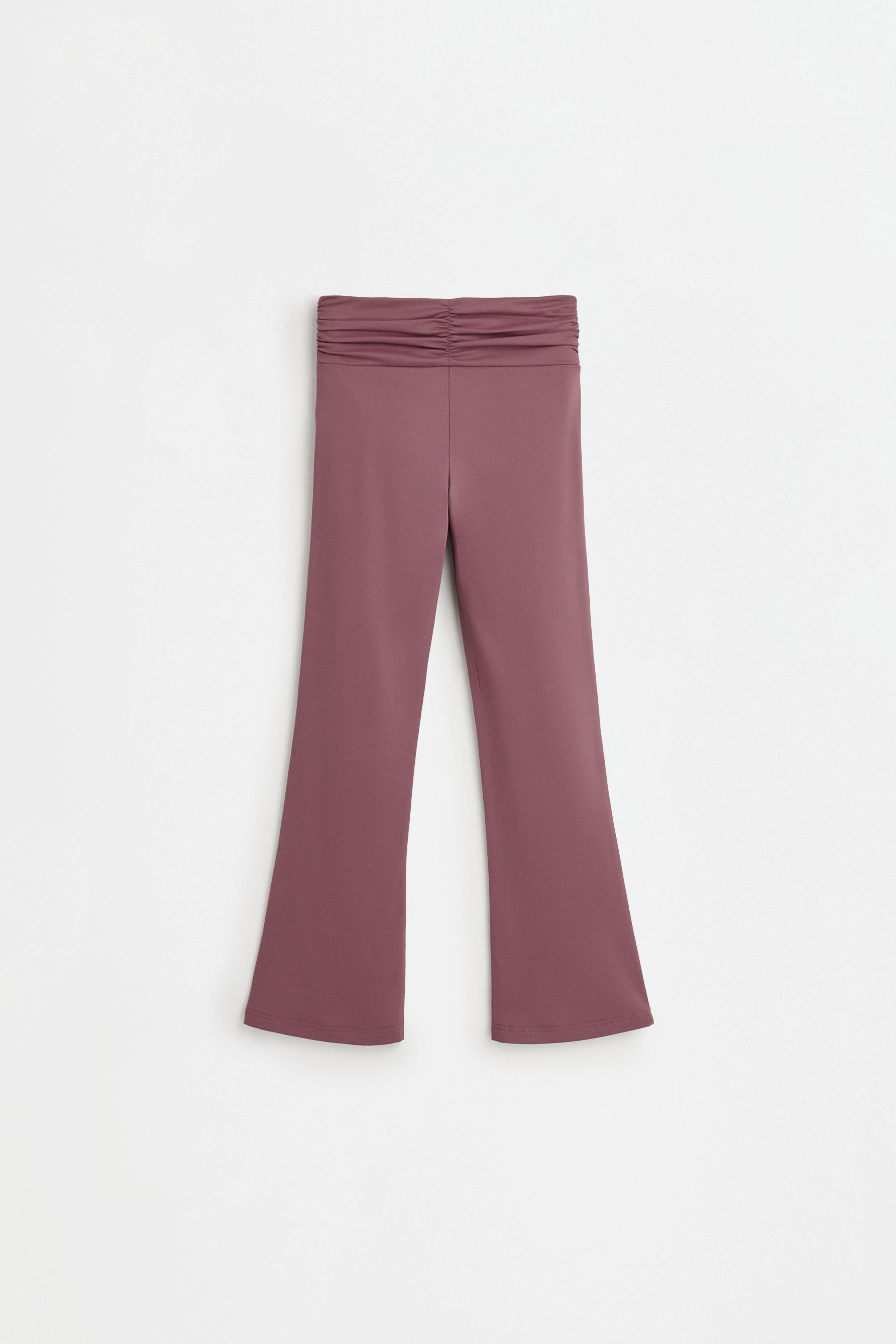 Sports bell-bottom leggings — BURGUNDY