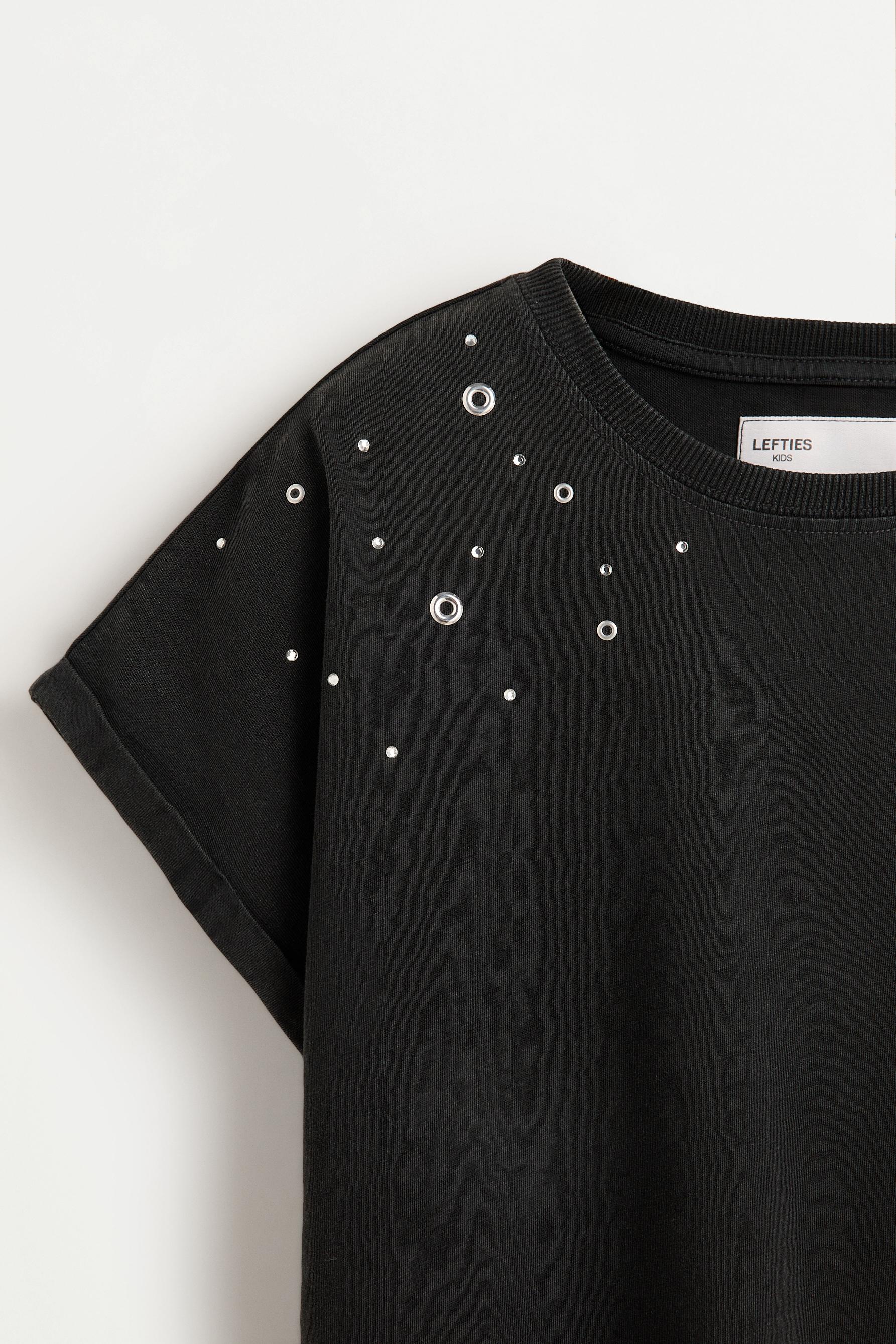 Stud and ring T-shirt — ANTHRACITE GREY