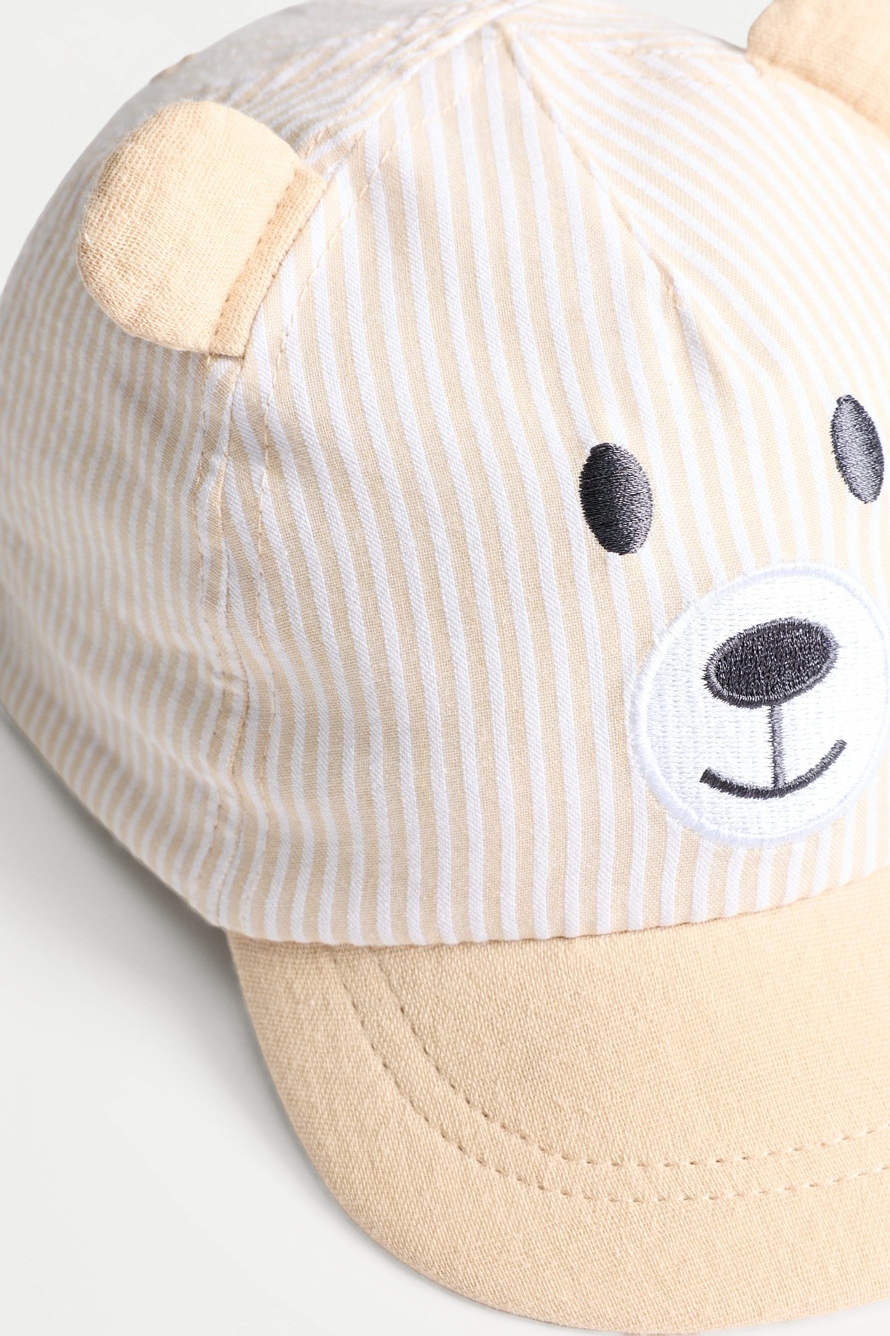 Striped bear cap — WHITE/GREEN