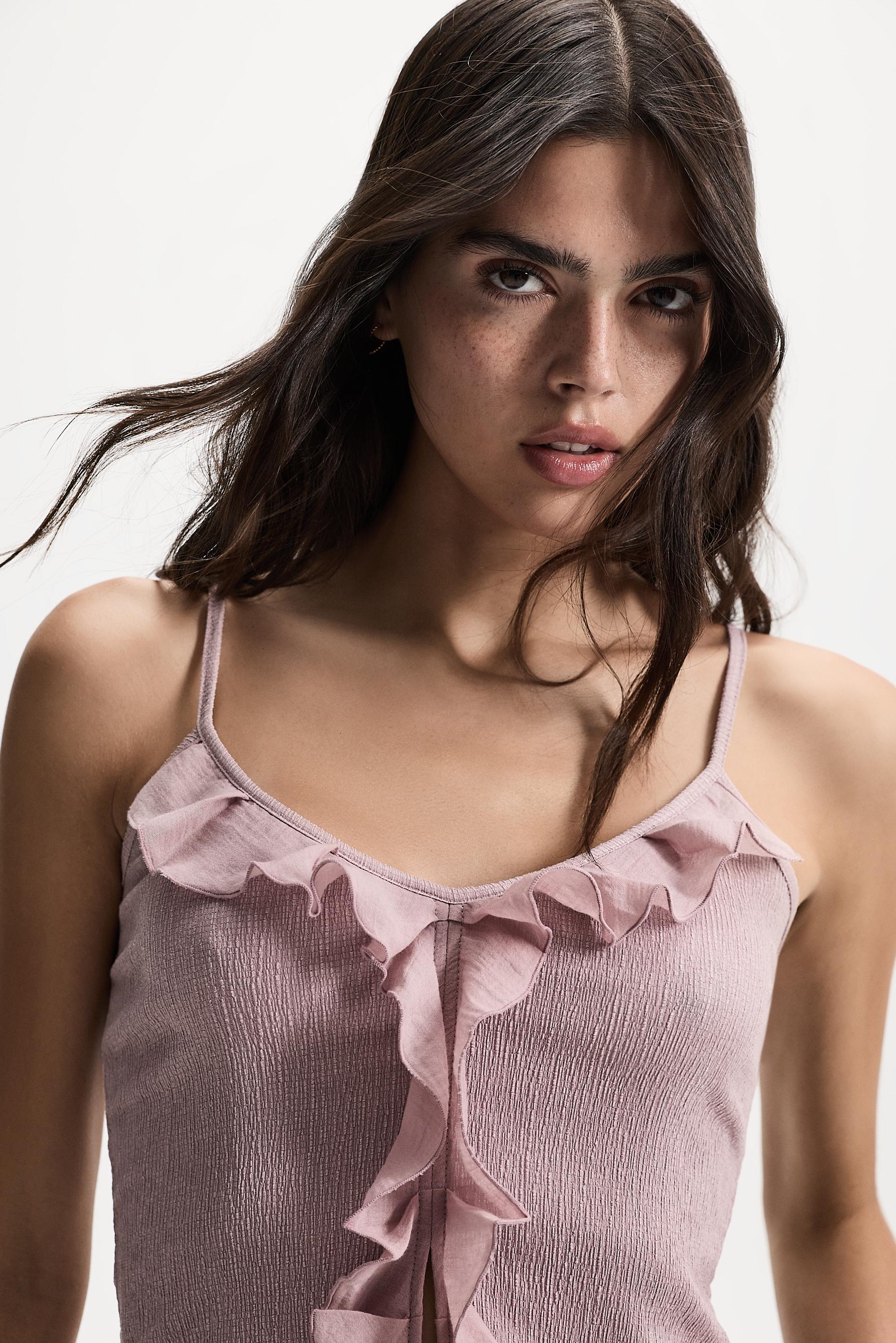 Ruffled top — FADED PINK
