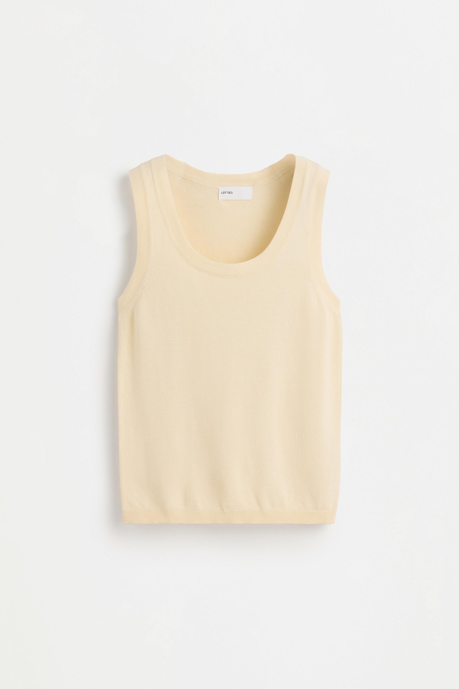 Basic flowing knit top — PALE YELLOW