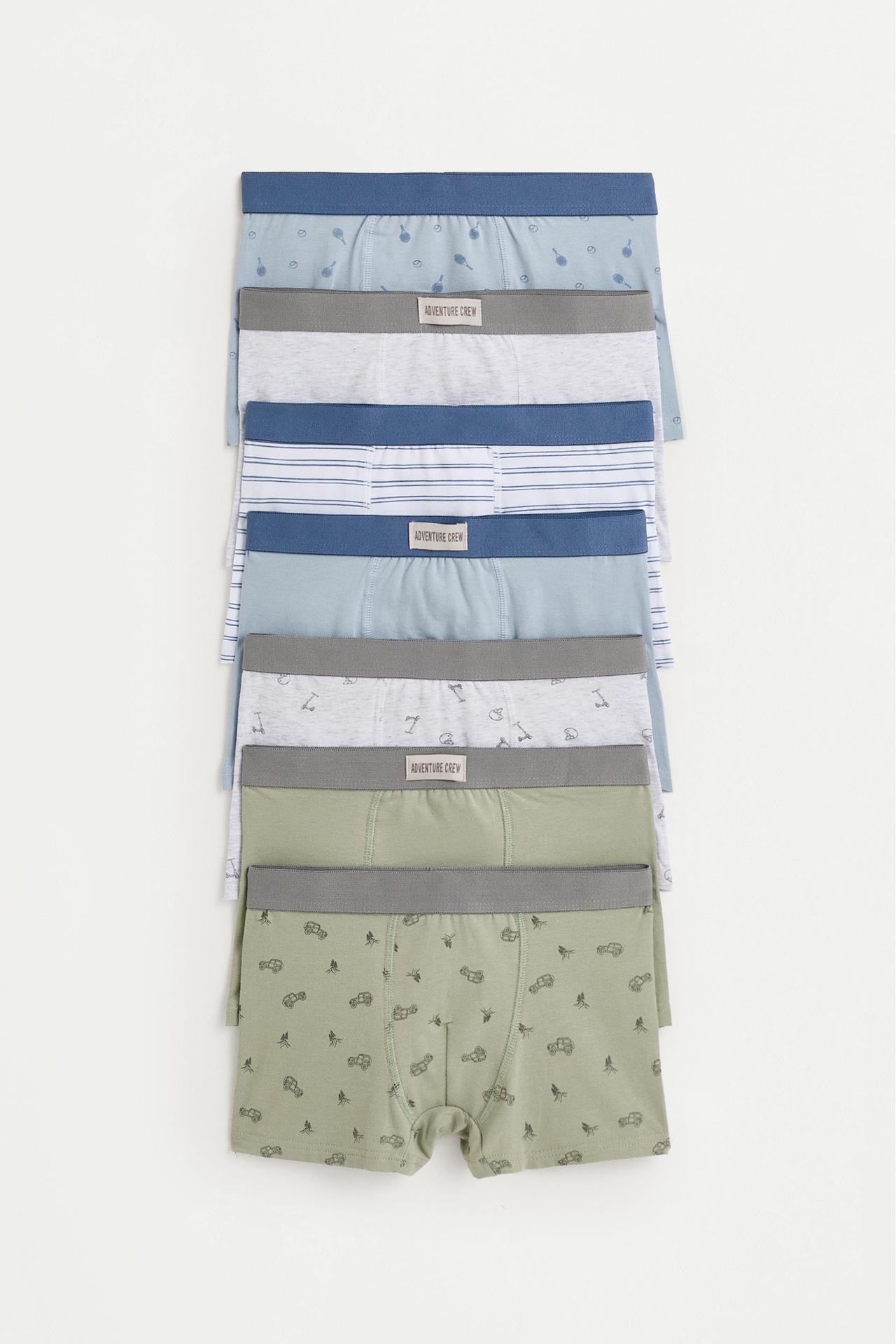 Pack of 7 contrast boxer briefs — GREENISH BLUE