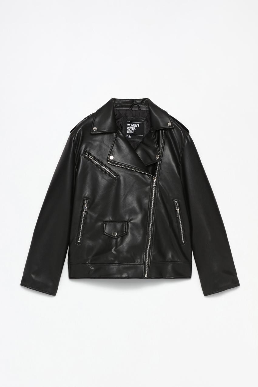 Cazadora Efecto Piel Chaqueta Bomber Hombre Lefties Chaqueta