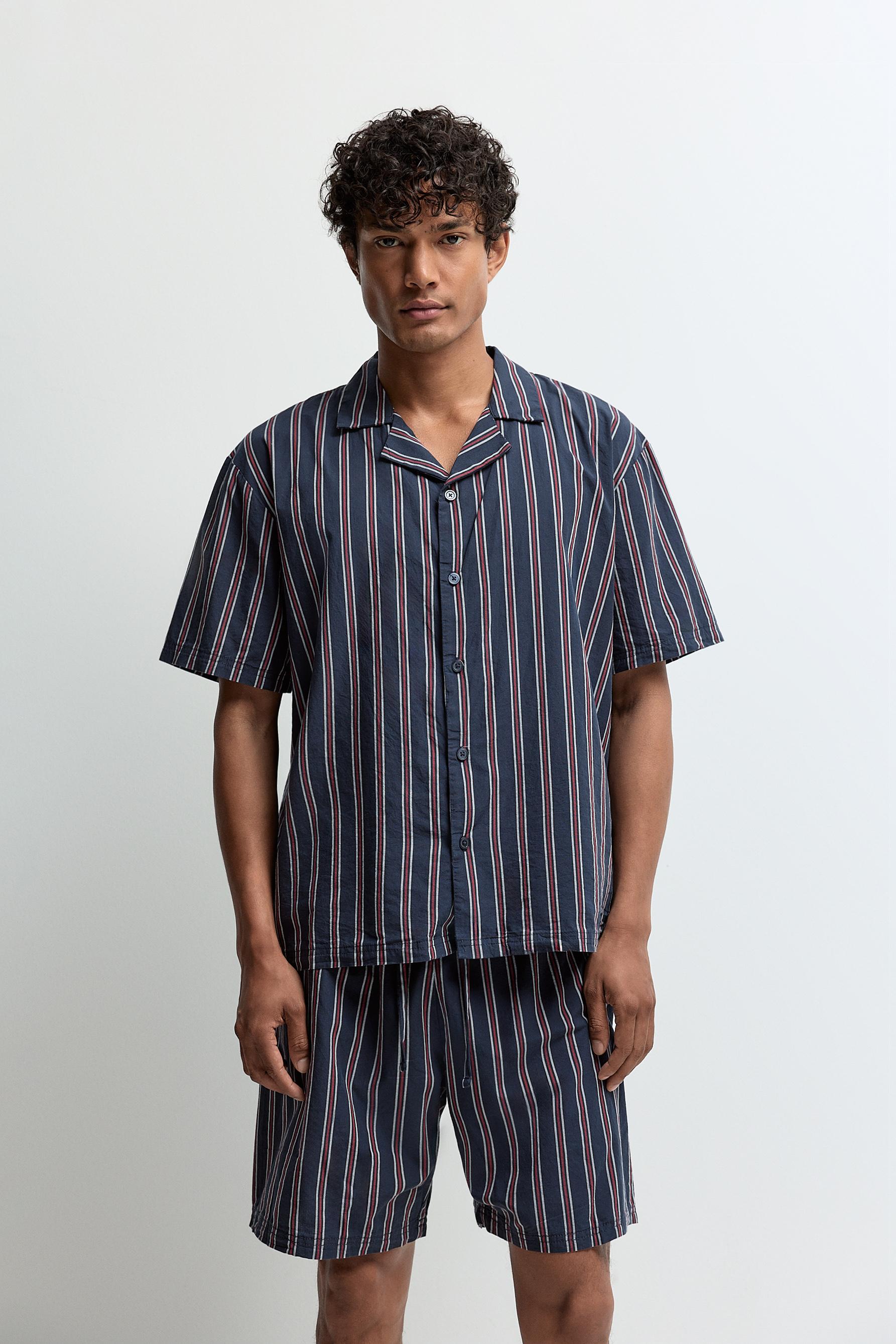 Striped short pyjamas — NAVY