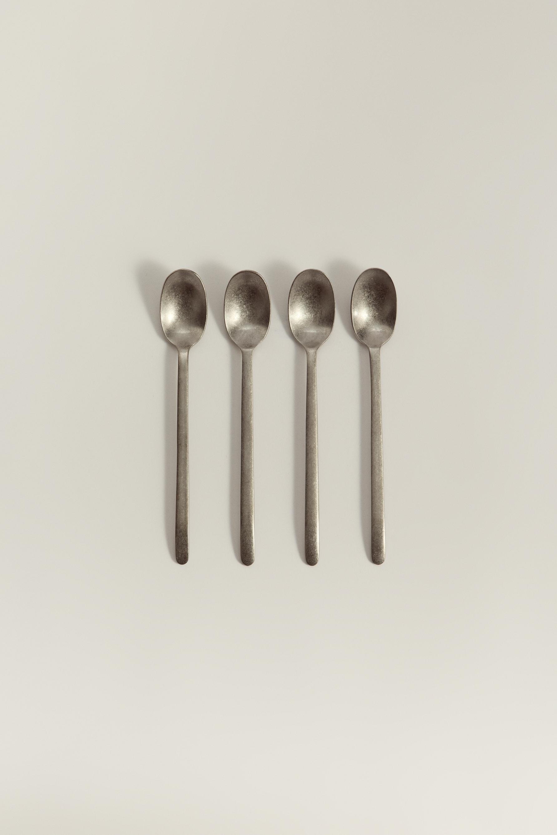 Pack 4 cucharillas plata envejecida
