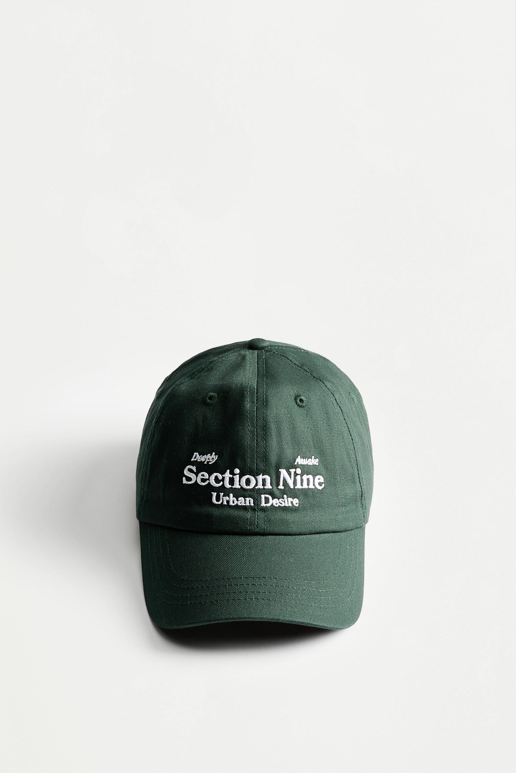 Slogan embroidered cap — BLUISH GREEN