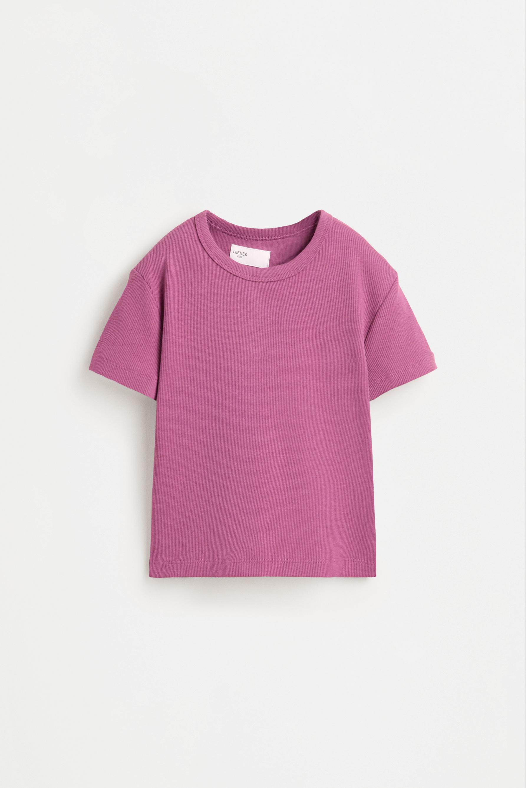 Ribbed T-shirt and trousers set — PURPLE
