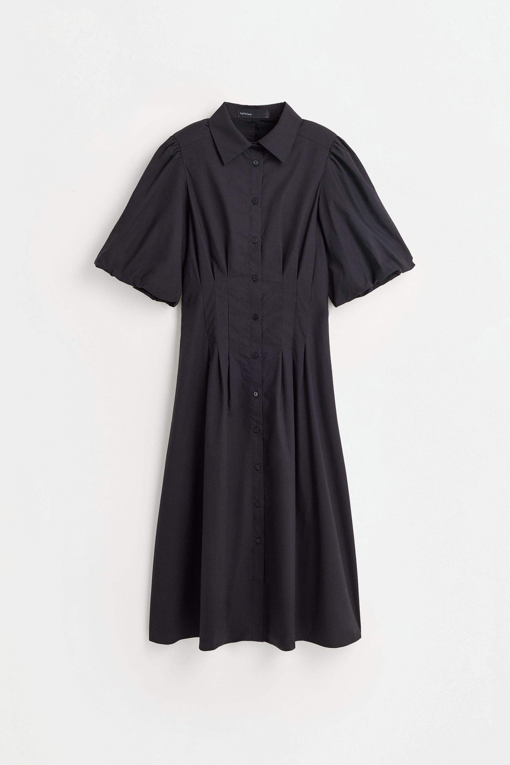 Midi shirt dress — BLACK