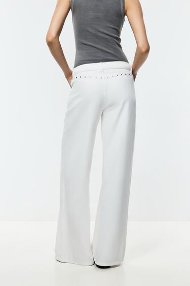 Lightweight wide-leg tie jeans — OFF WHITE 4