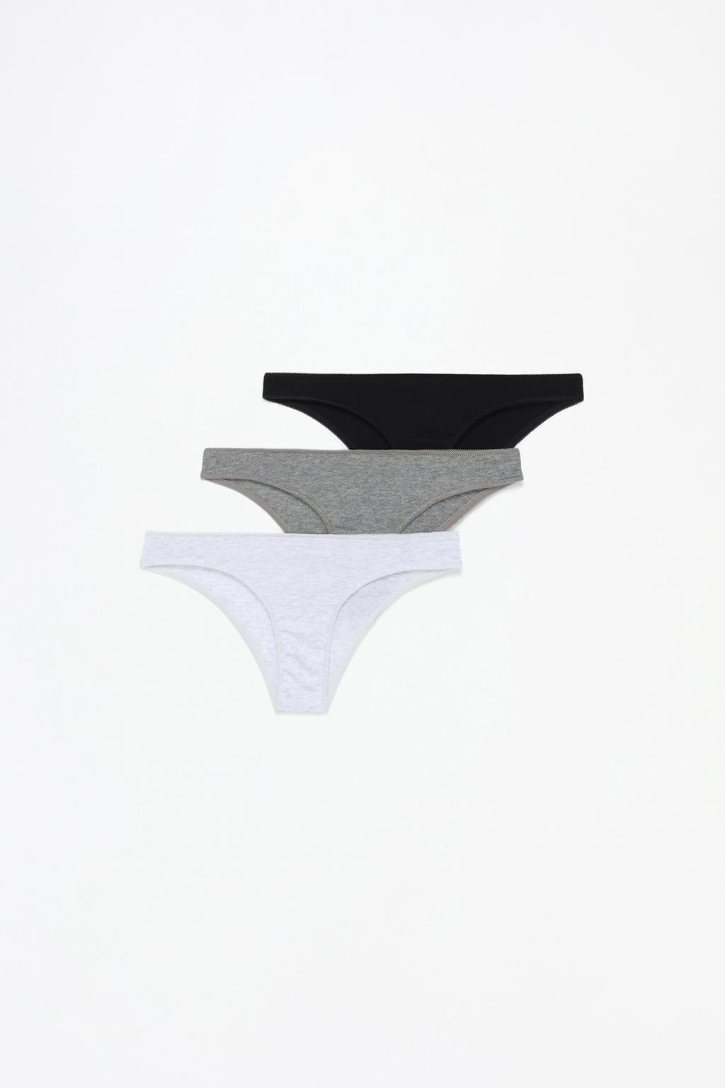 Pack of 3 pairs of cotton Brazilian briefs