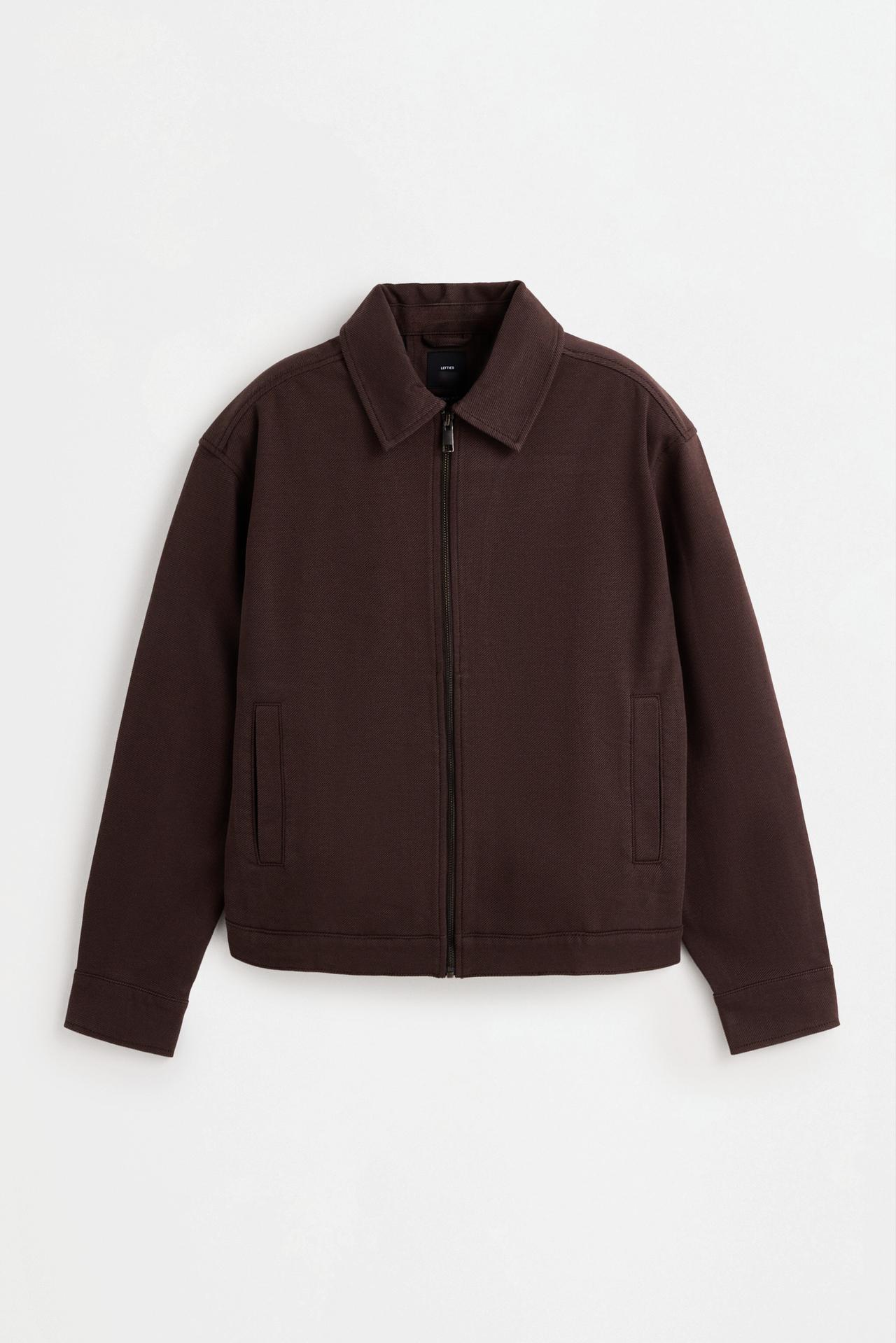 Zip-Up Overshirt — CHOCOLATE
