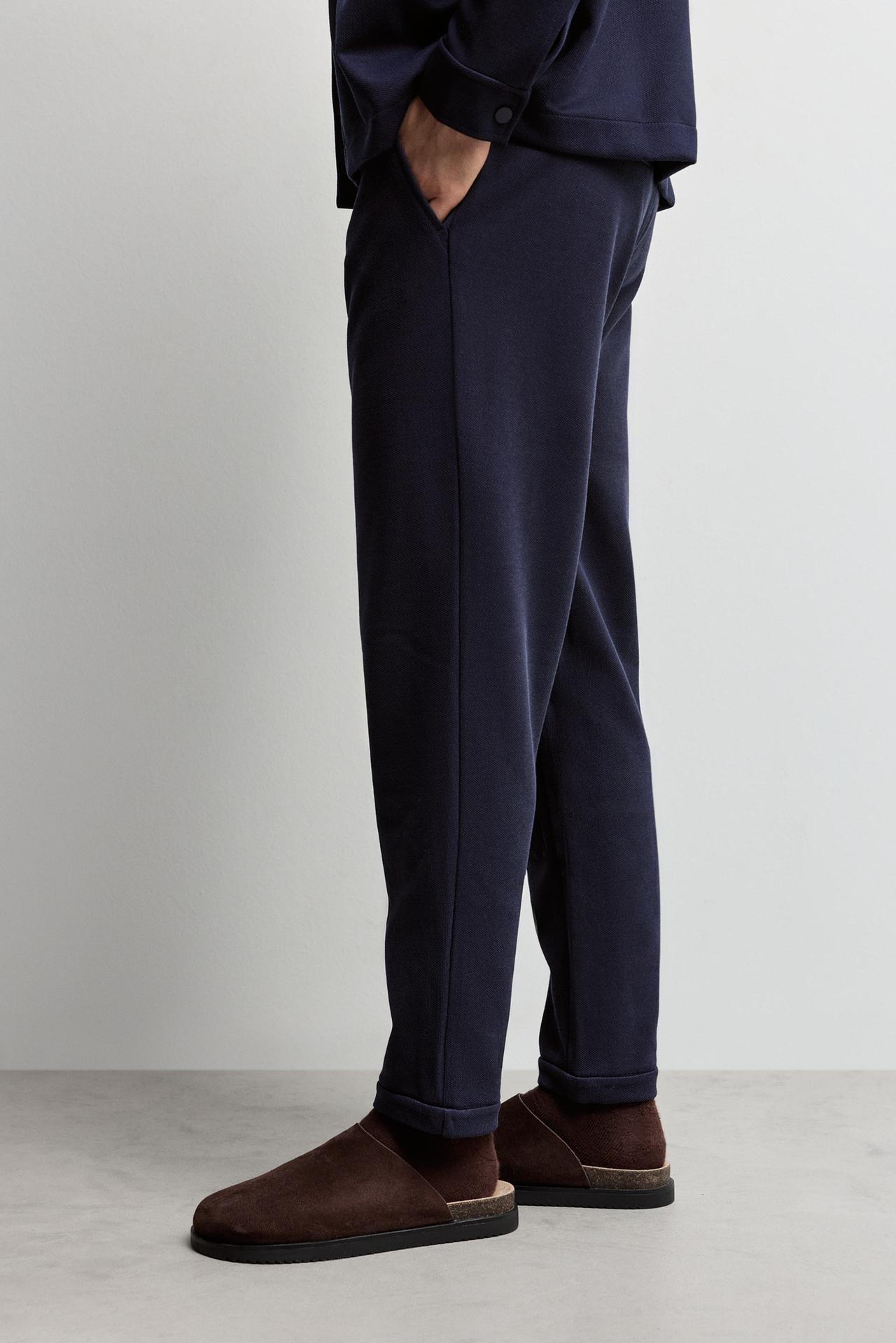Piqué joggers — NAVY