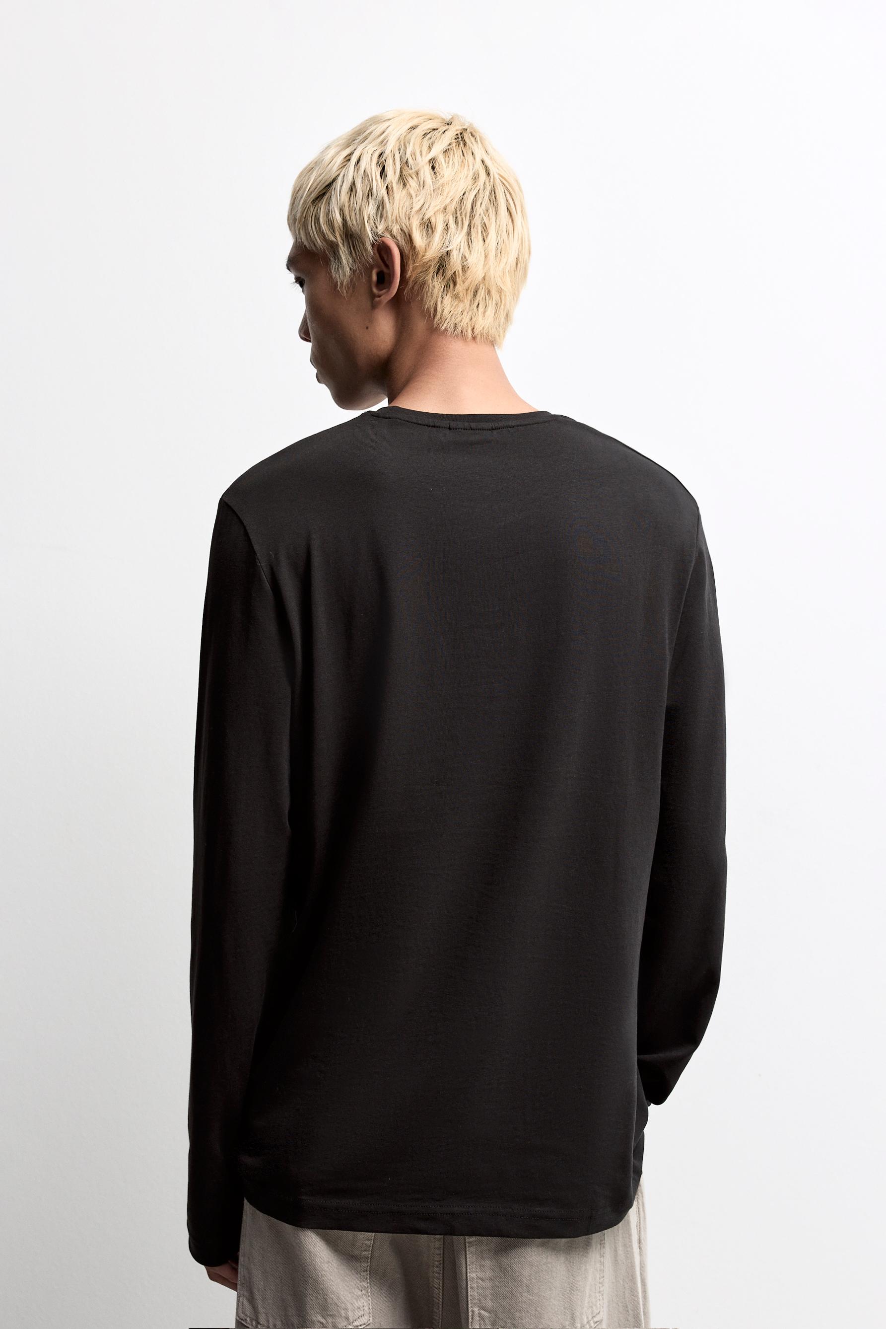 Basic long sleeve T-shirt — BLACK