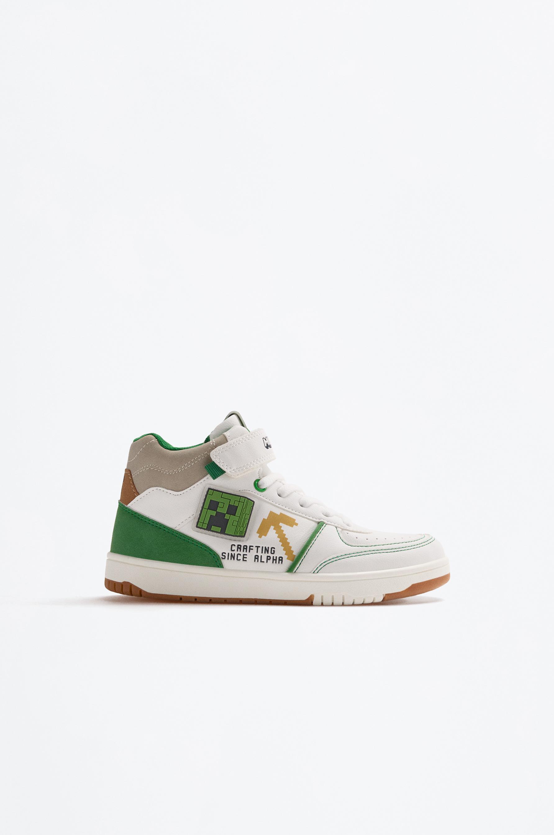 Minecraft basket ankle sneakers — WHITE