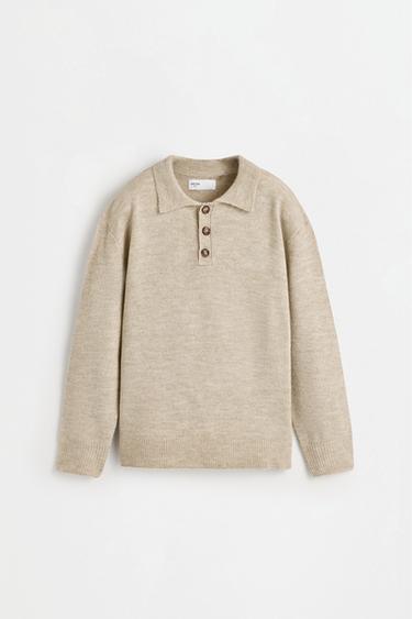 Polo collar sweater — SAND 1