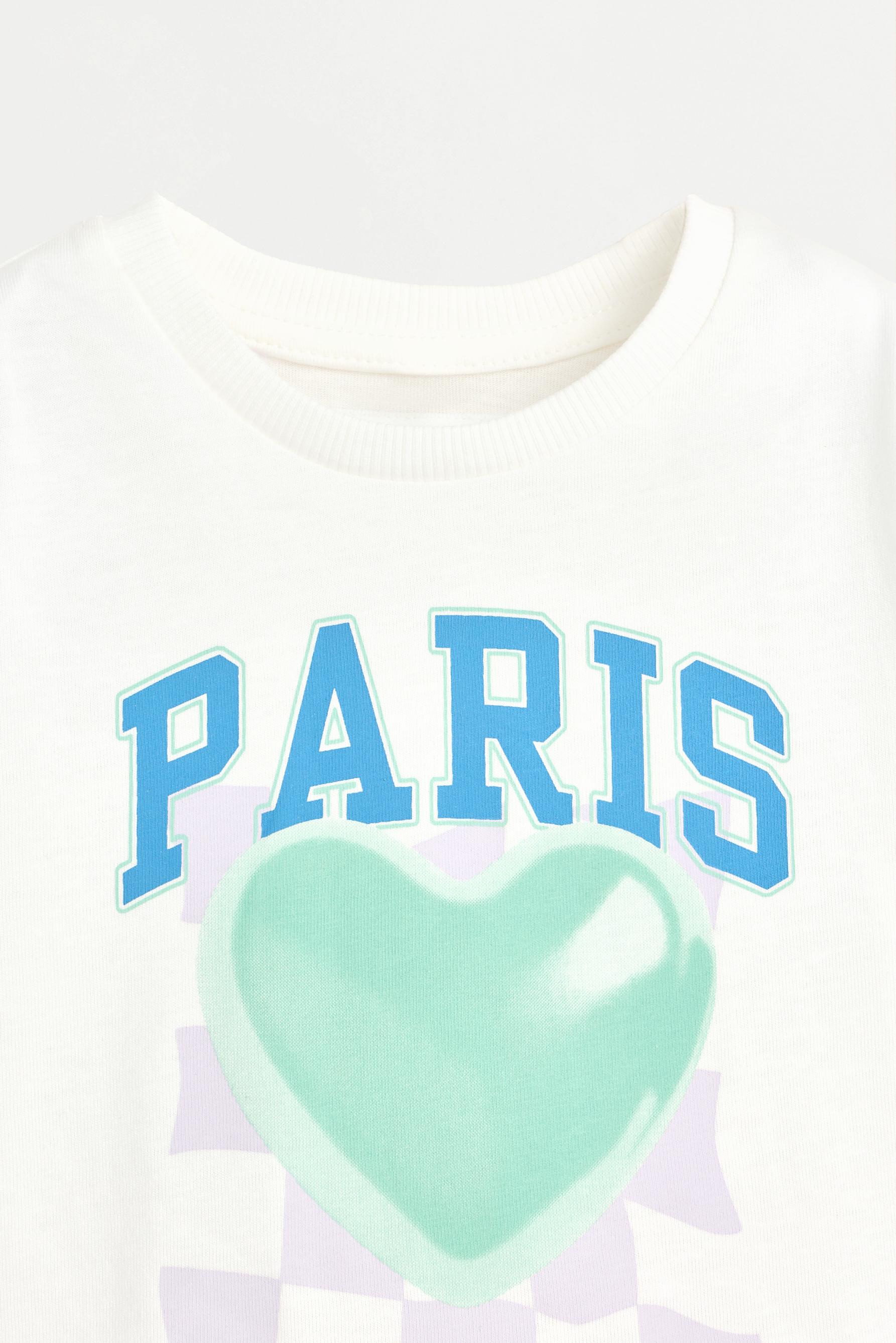 Printed T-shirt and cycling leggings set — WHITE