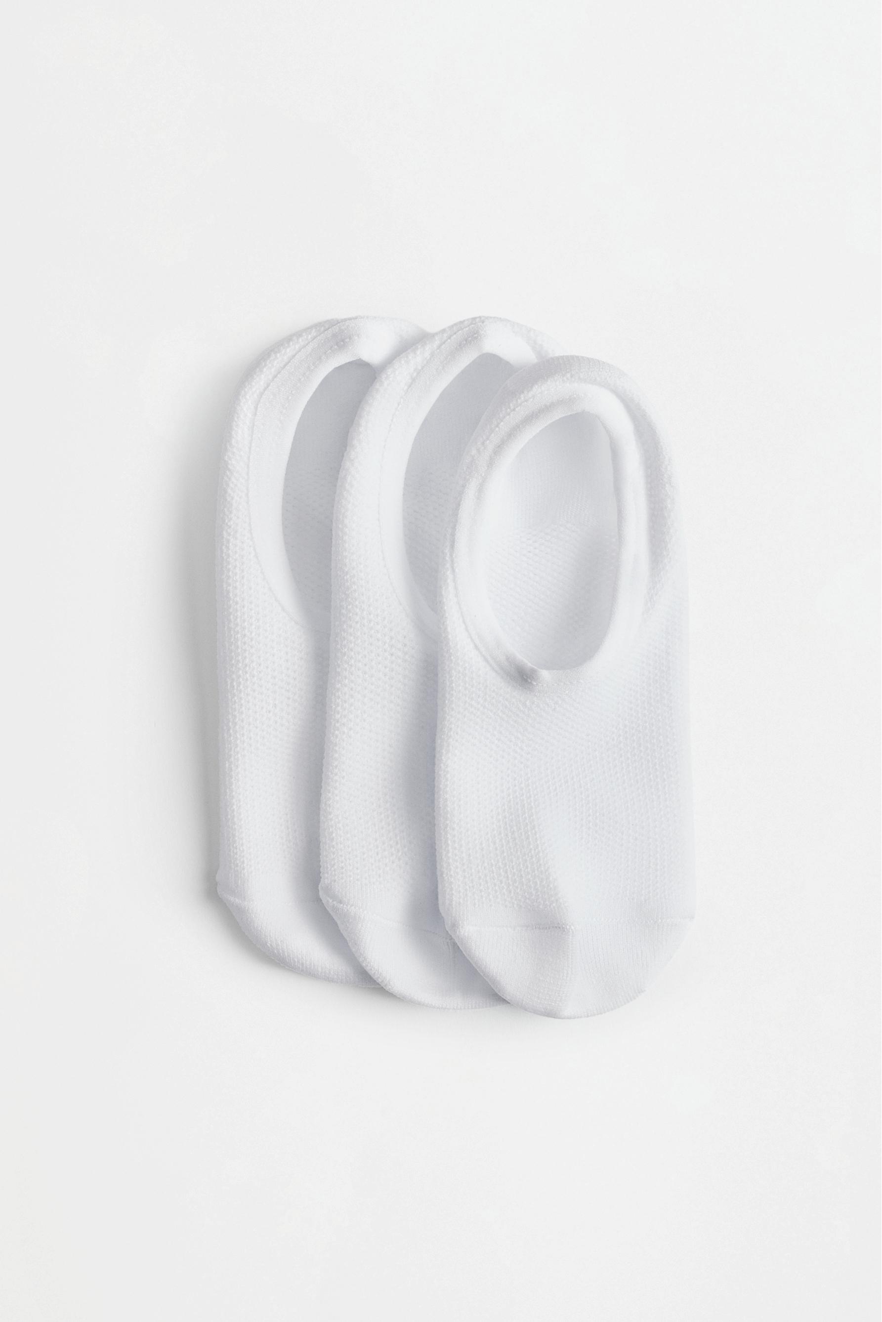 No-Show Socks (3-Pack) — WHITE