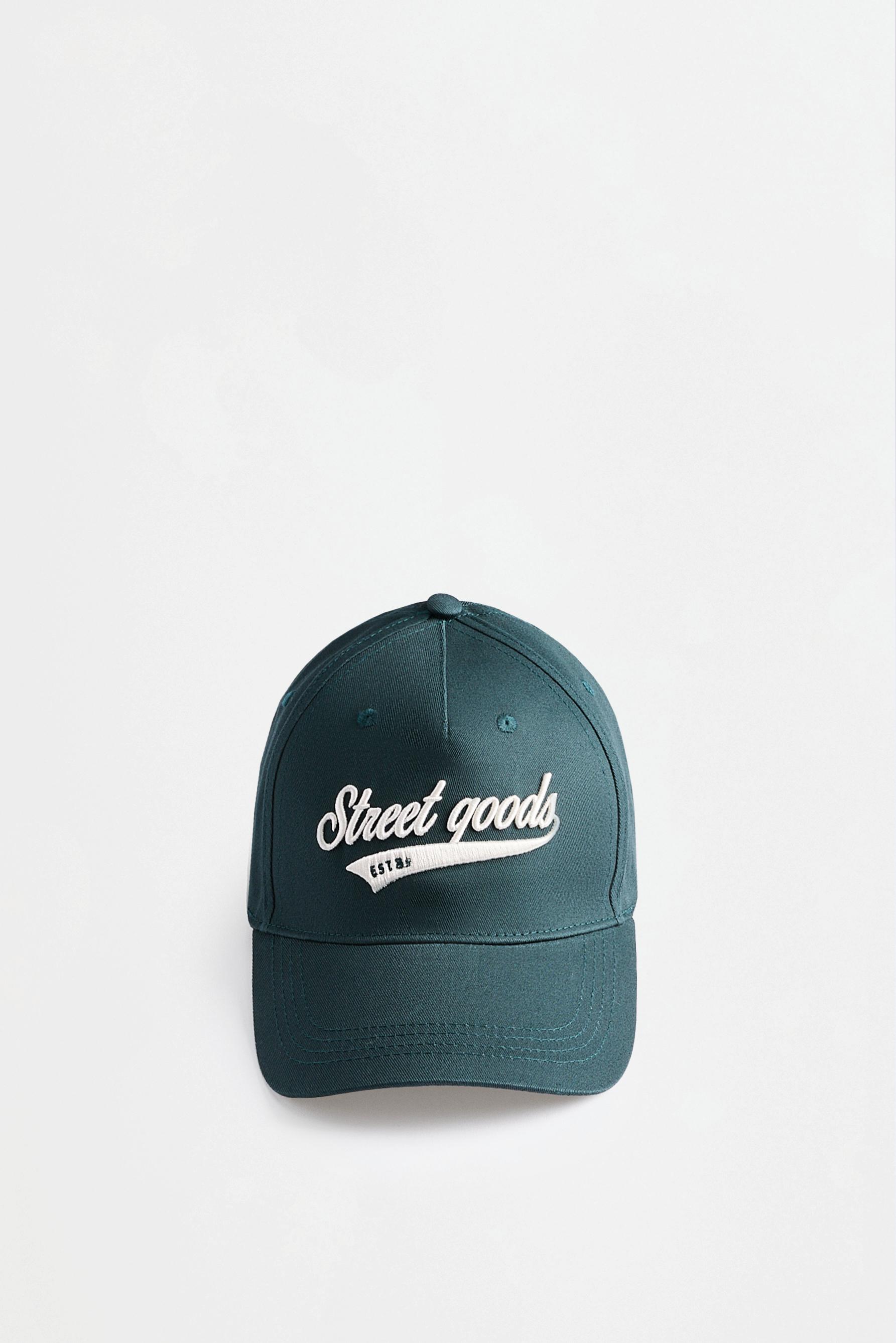 Slogan embroidery cap — GREEN