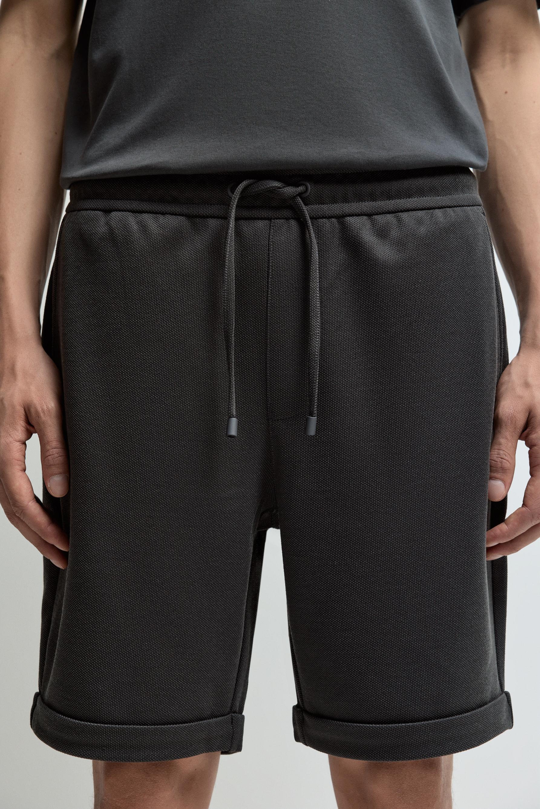 Piqué Bermuda shorts — DARK GREY