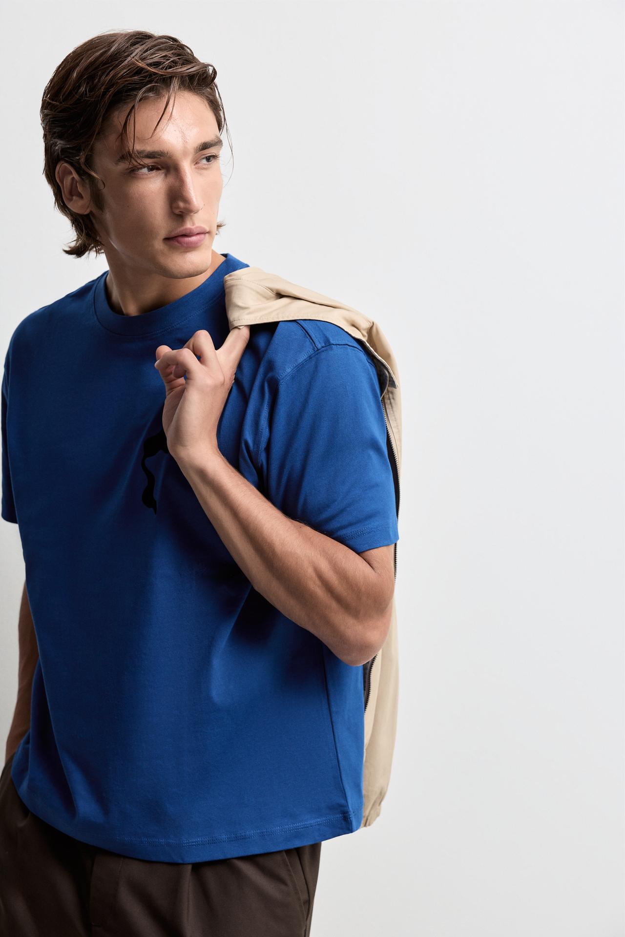 Printed T-shirt — COBALT GREY