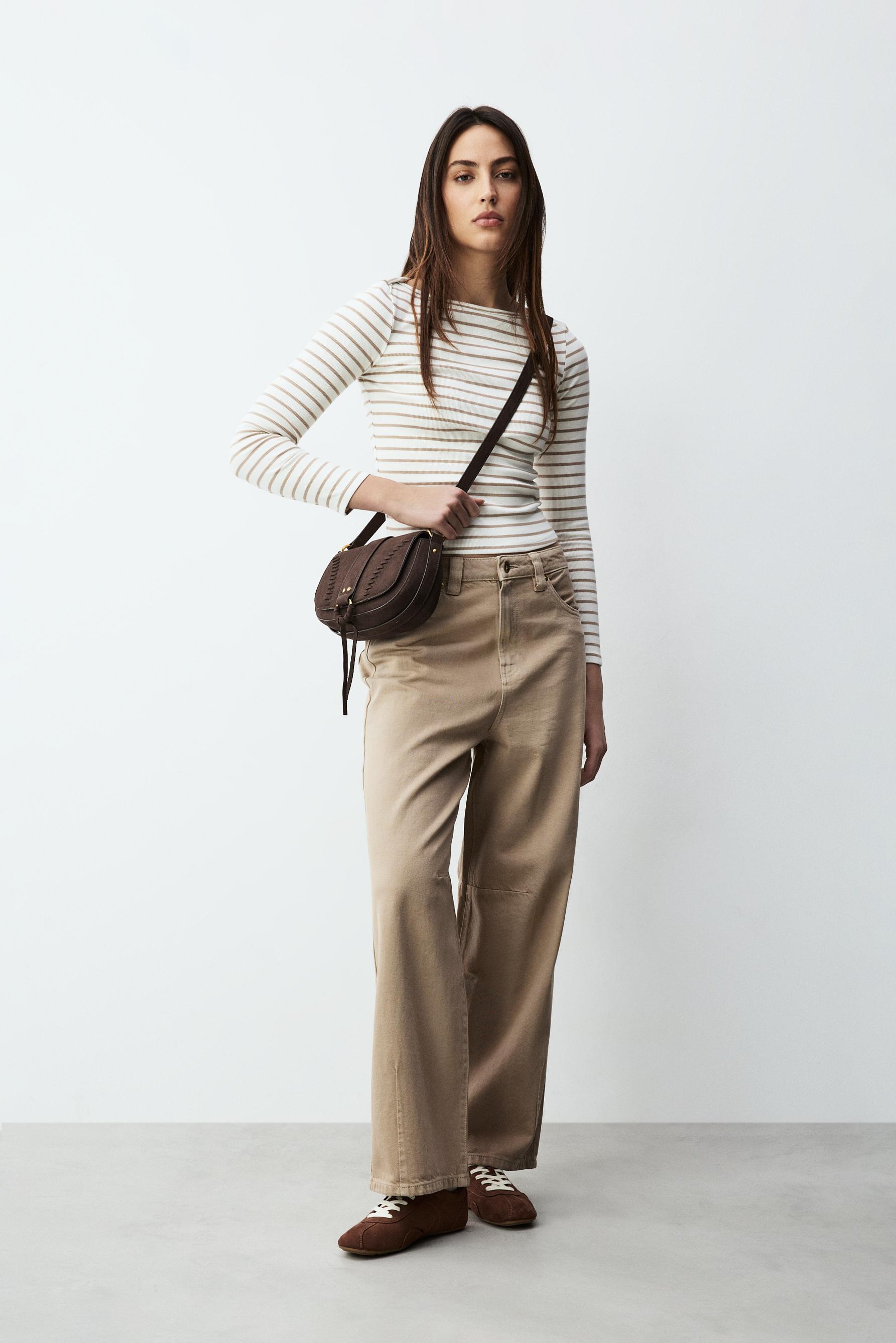Faux suede flap crossbody bag — BROWN
