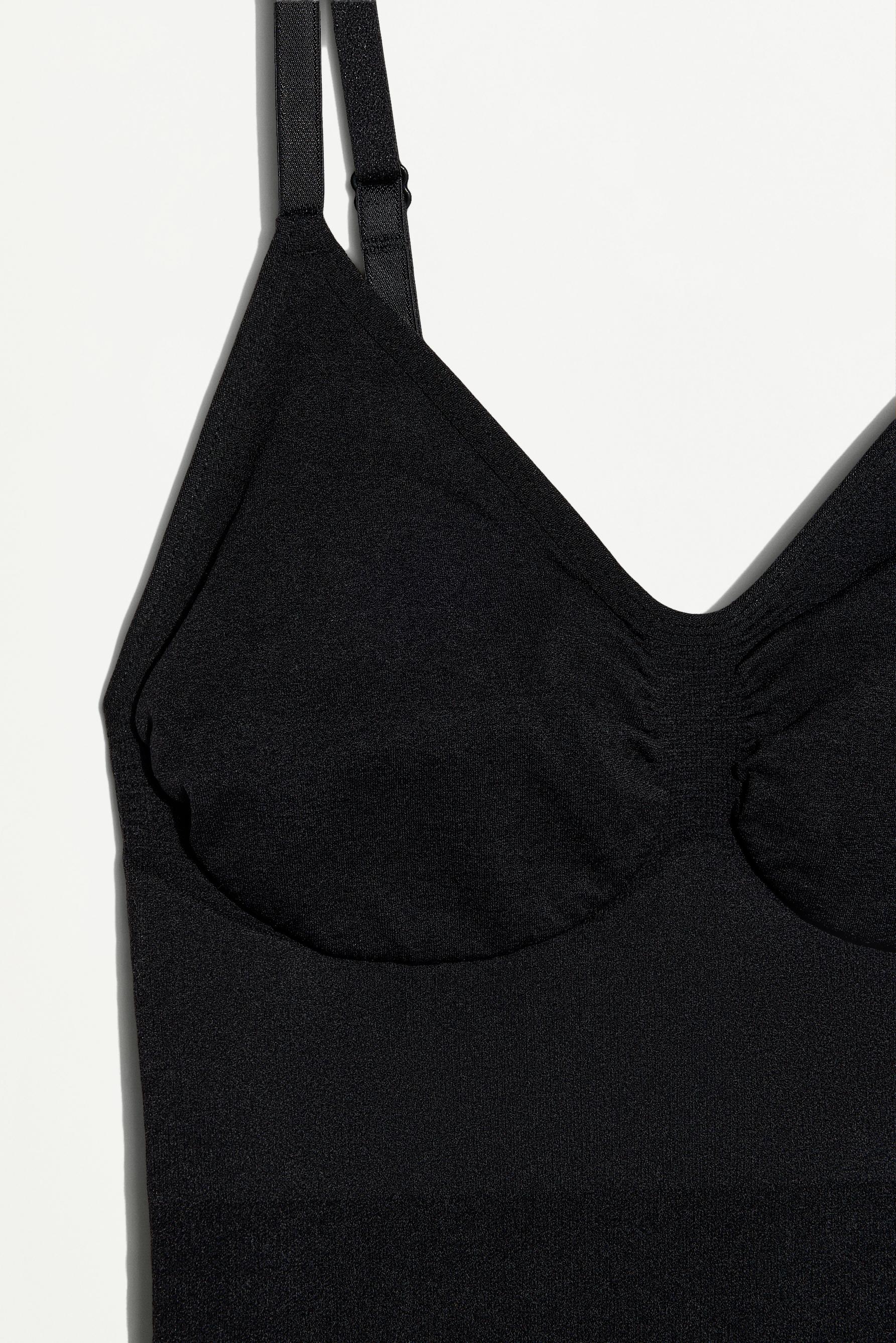 Seamless shapewear thong bodysuit — BLACK