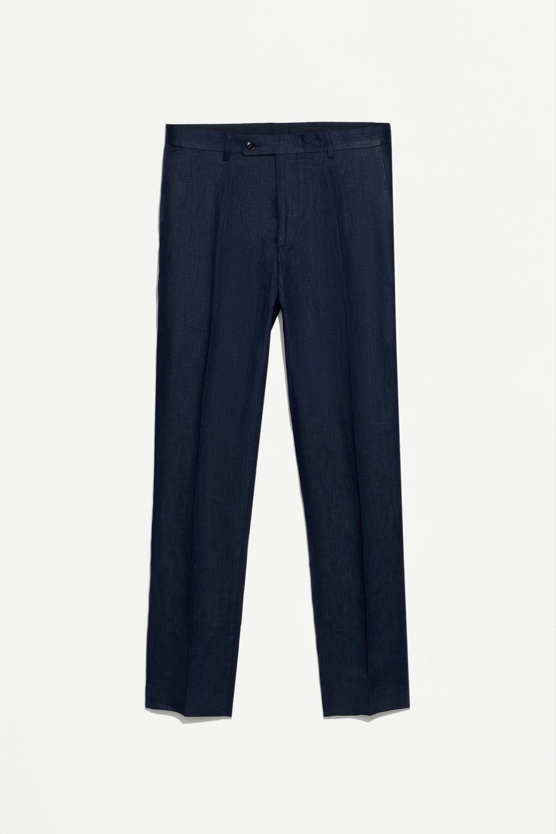 100% linen suit trousers — NAVY