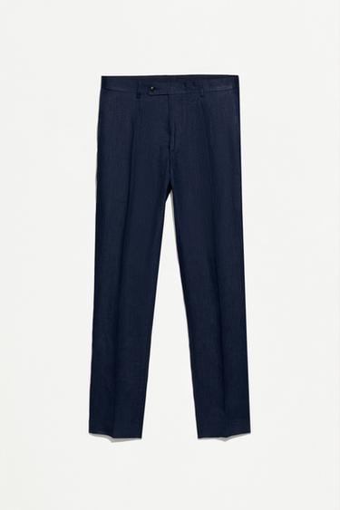 100% linen suit trousers — NAVY 6