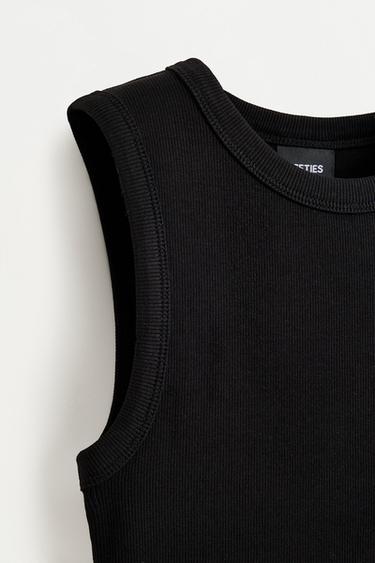 Ribbed racerback top — BLACK 7