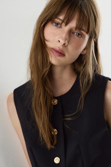 Long buttoned waistcoat — BLACK 3