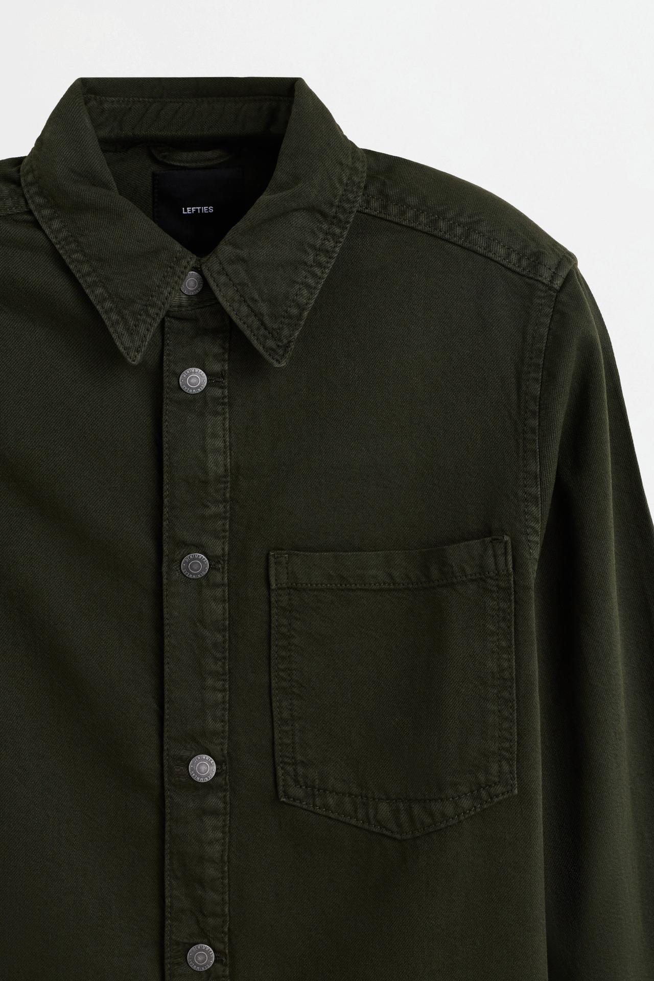 Lightweight denim overshirt — OLIVE GREEN
