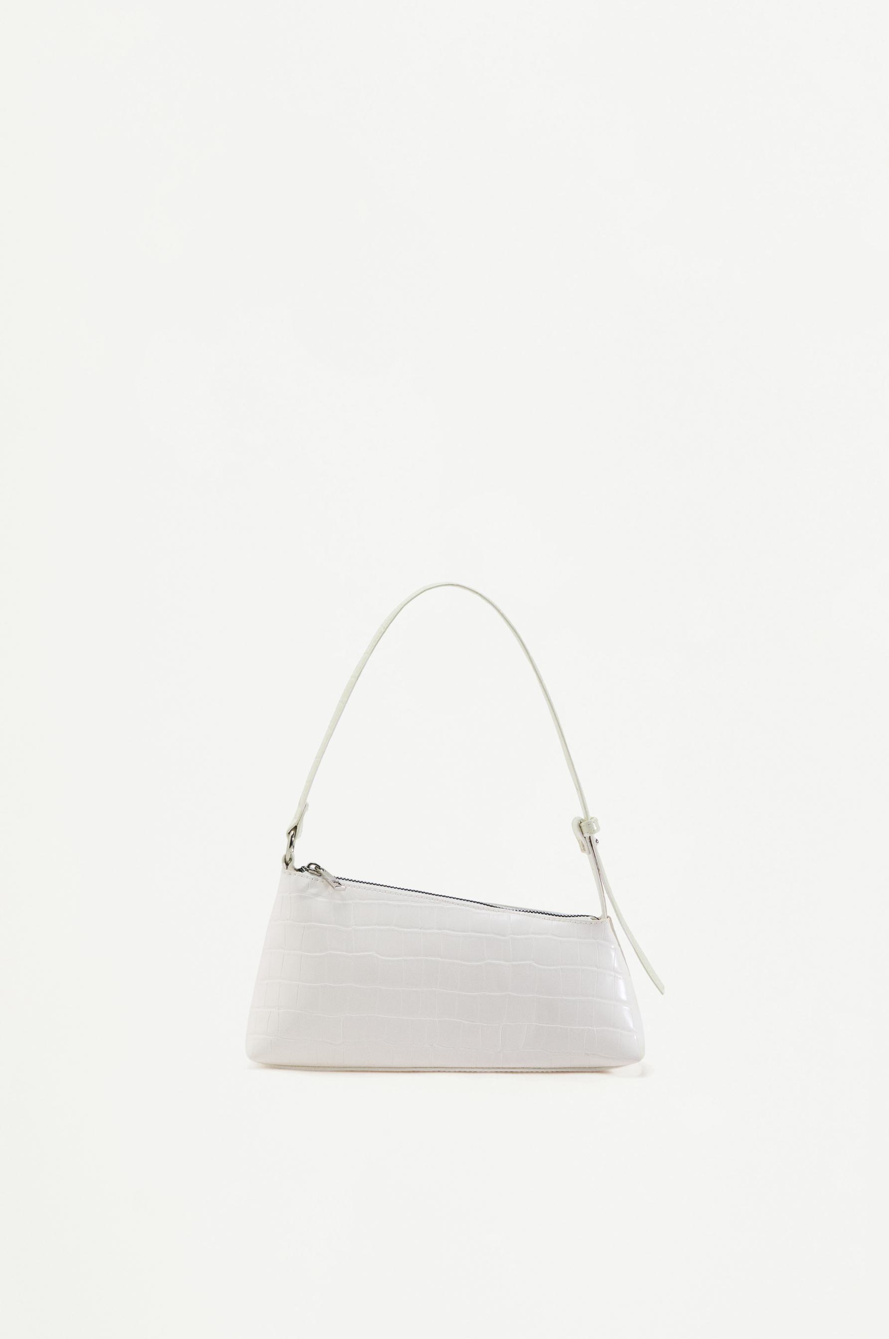 Crocodile-effect shoulder bag — WHITE