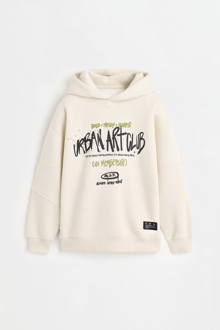 Printed hoodie — STONE