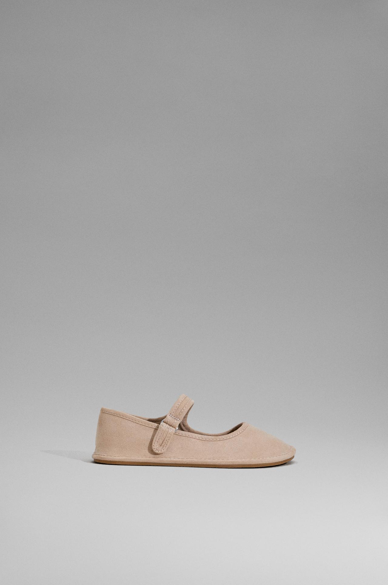 Barefoot Mary Jane ballet flats — BROWN