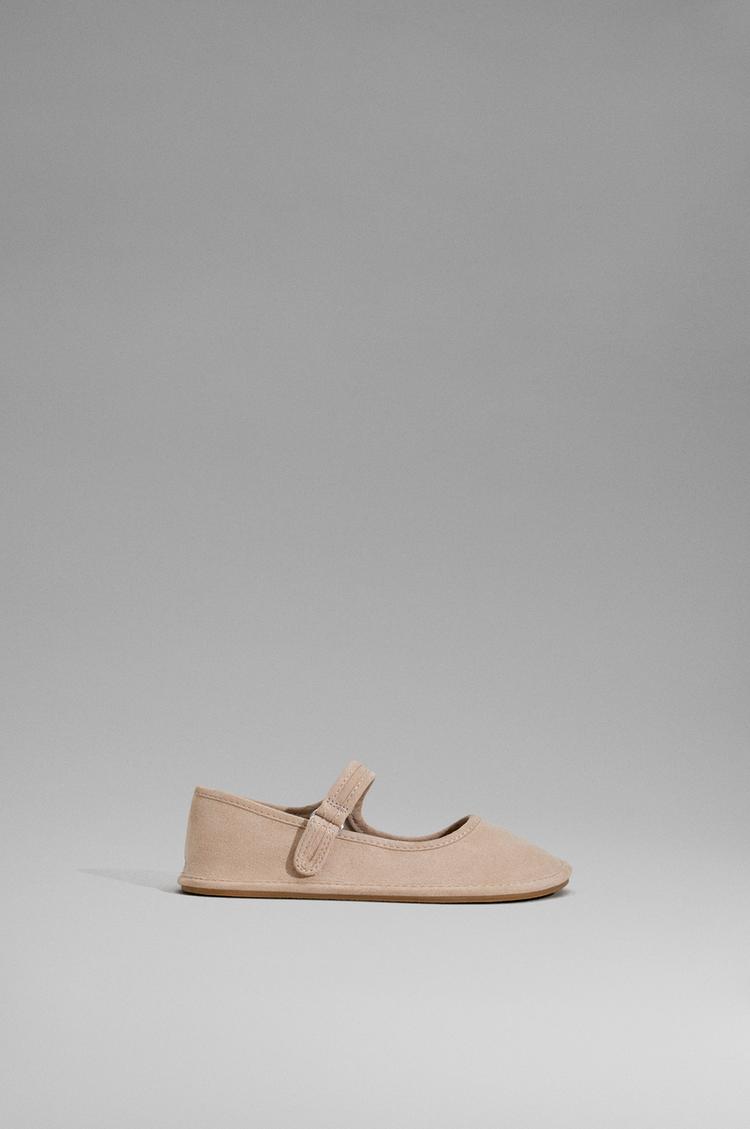Barefoot Mary Jane ballet flats — BROWN
