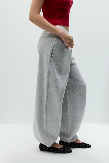 Plush barrel trousers — GREY MARL 3