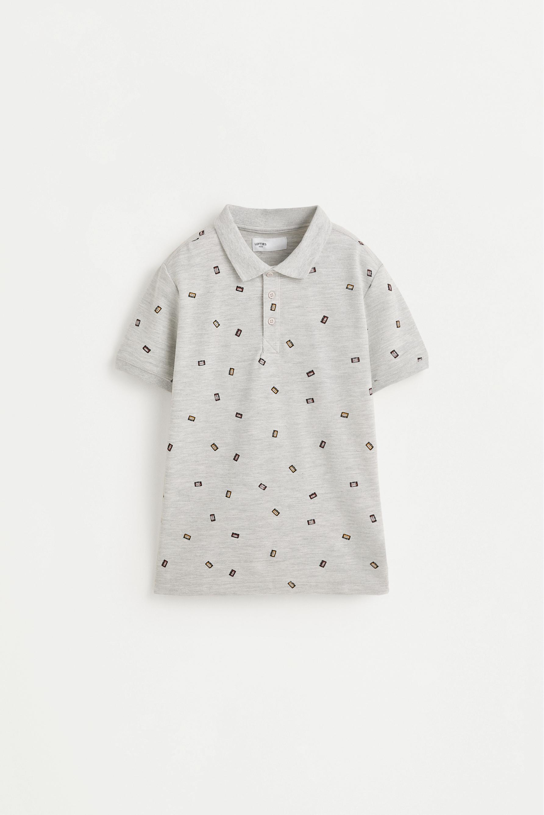 Printed polo shirt — GREY MARL